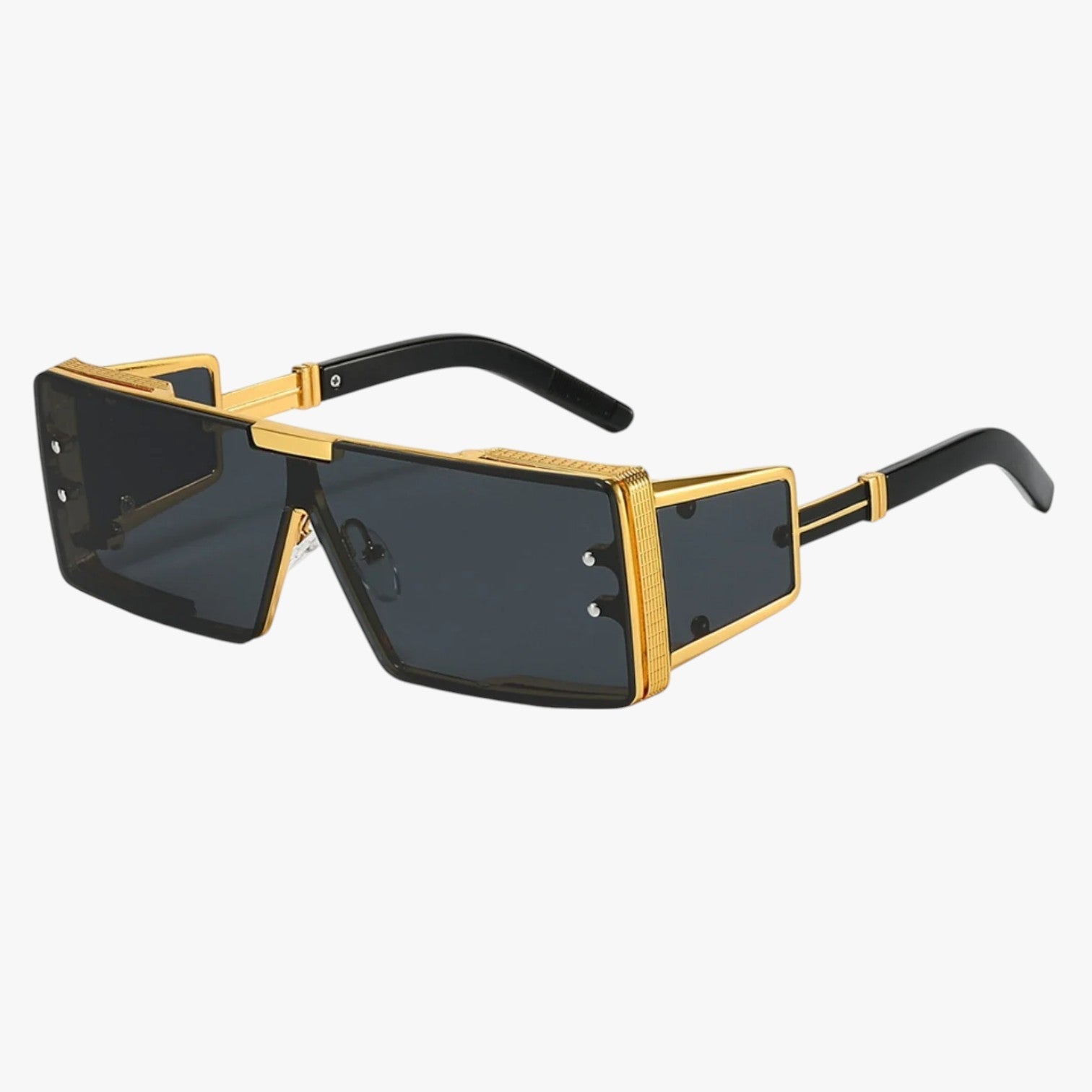 Zamir | Futuristiske firkantedemetal solbriller - Guld - Zamir | Futuristiske firkantedemetal solbriller - €25 - {{ product_tags }