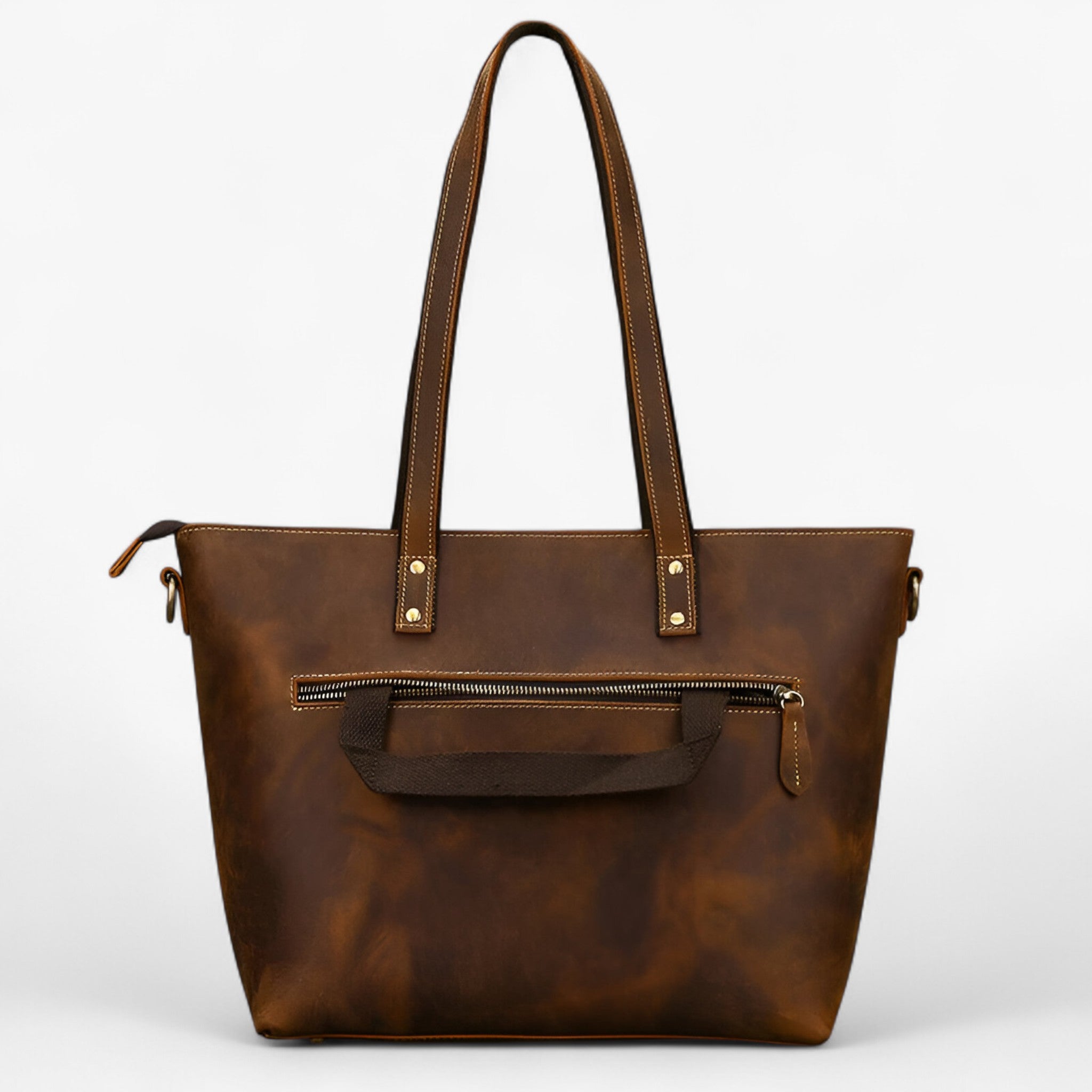 Elegant Echte Læder Tote Taske til Kvinder – Rummelig & Letvægtsdesign - - bags - {{ product_tags }