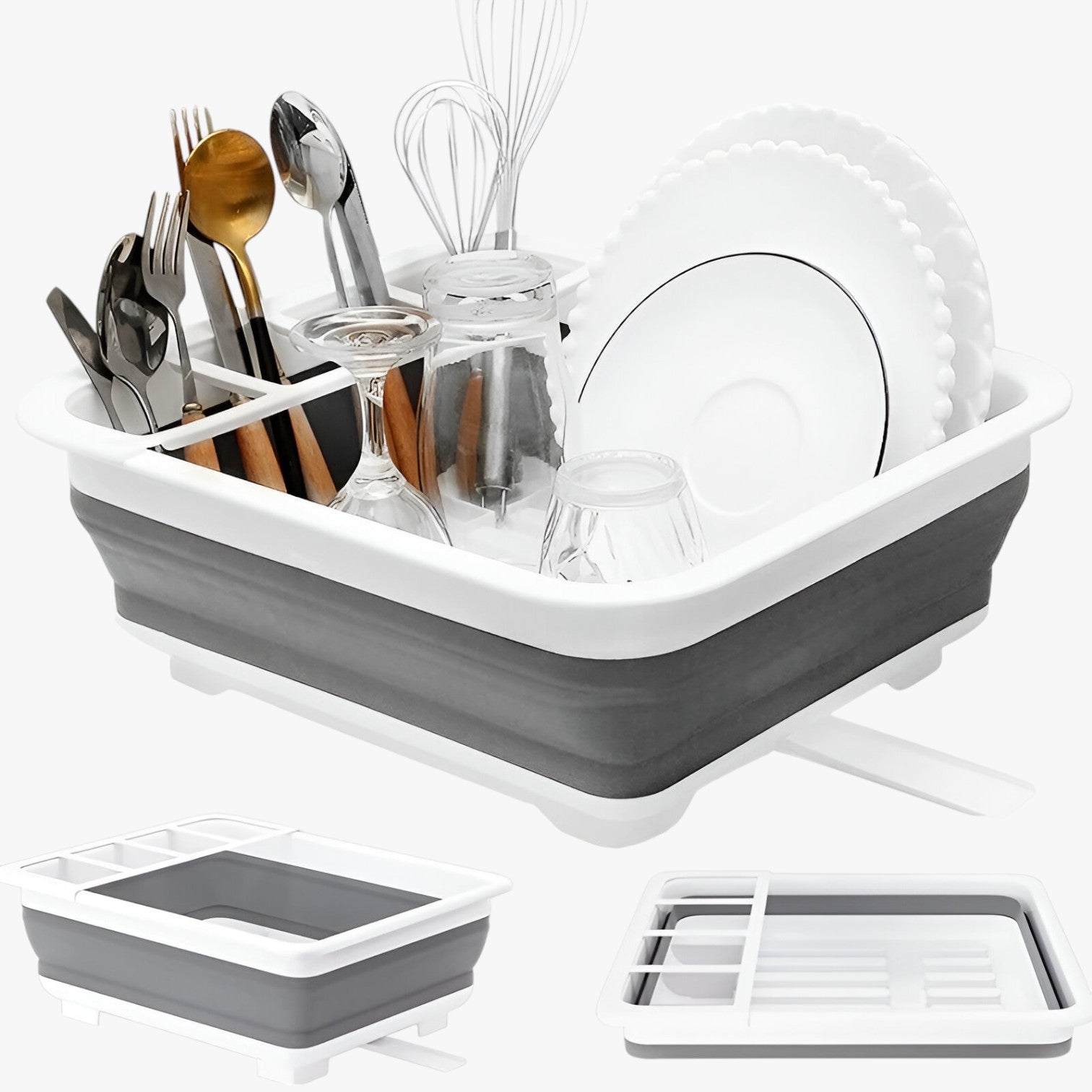 Darian | Compatto og ordnet - Sammenklappelig pladsbesparende opvaskestativ - - house & garden - {{ product_tags }