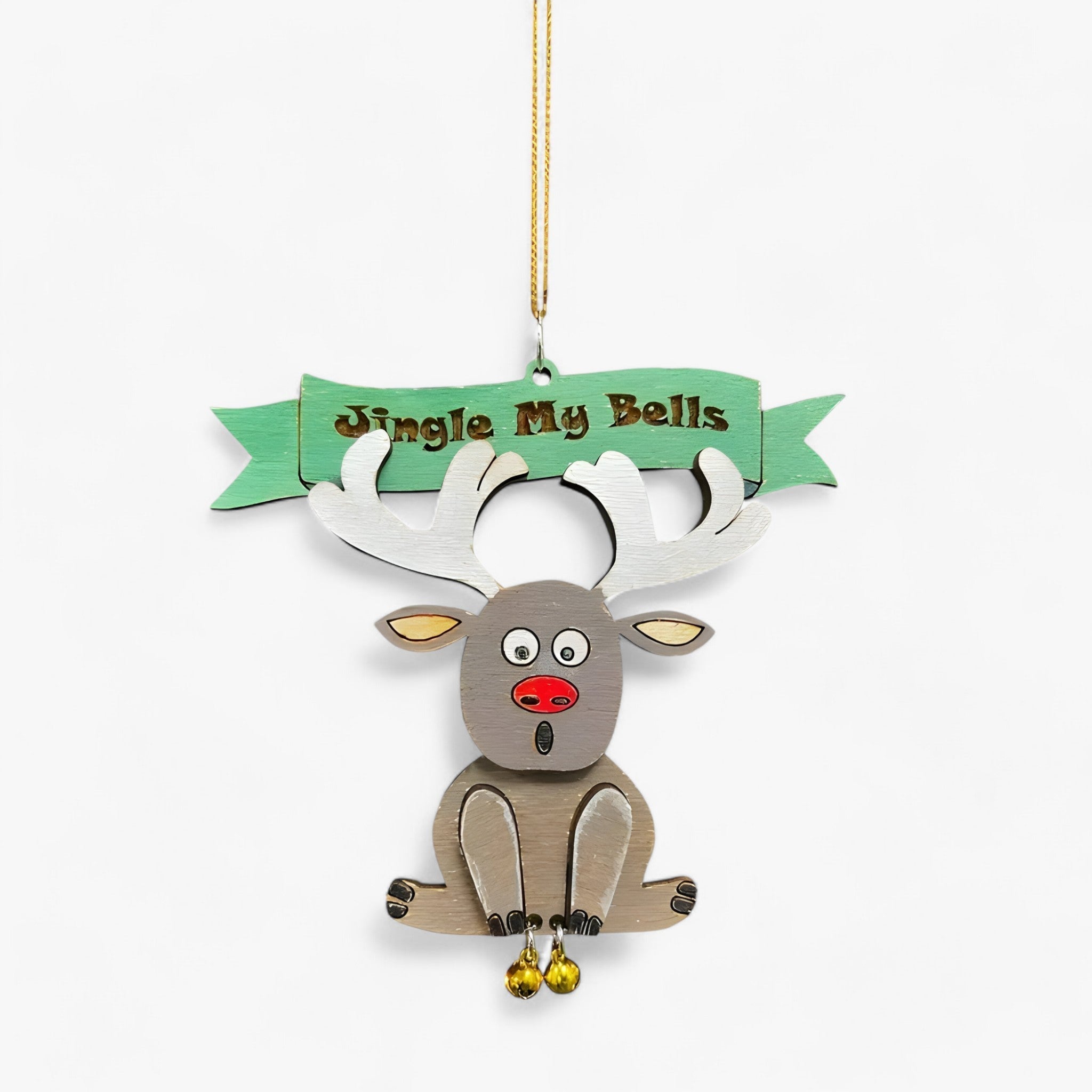 Klæd Mine Klokker | Sjovt juleornament - Klokkeophæng nisse til juletræet og nytårsdekoration - Dovhjort 6 STK - christmas - {{ product_tags }