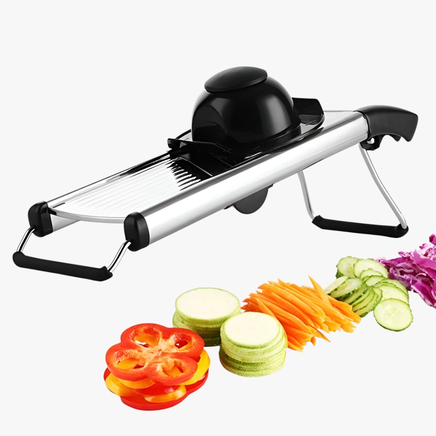 Bastian | RVS Justerbar Mandolin – Hurtig og Sikker Skæring af Grøntsager - - house & garden - {{ product_tags }