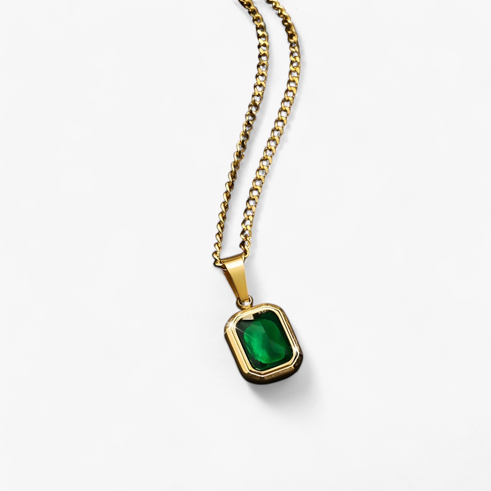 Clarisse | halskæde med smaragder i guldbelægning - elegant og robust - Guld - other - {{ product_tags }