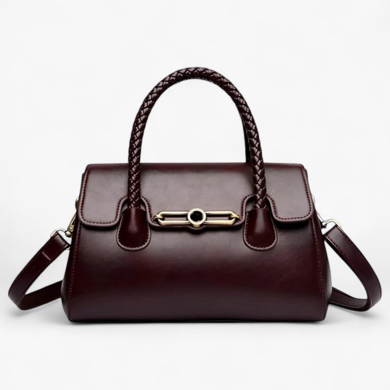 Bianca | Retro Dame Skuldertas Kompakt, Trendy & Bæredygtig PU Læder - Bordeaux - bags - {{ product_tags }