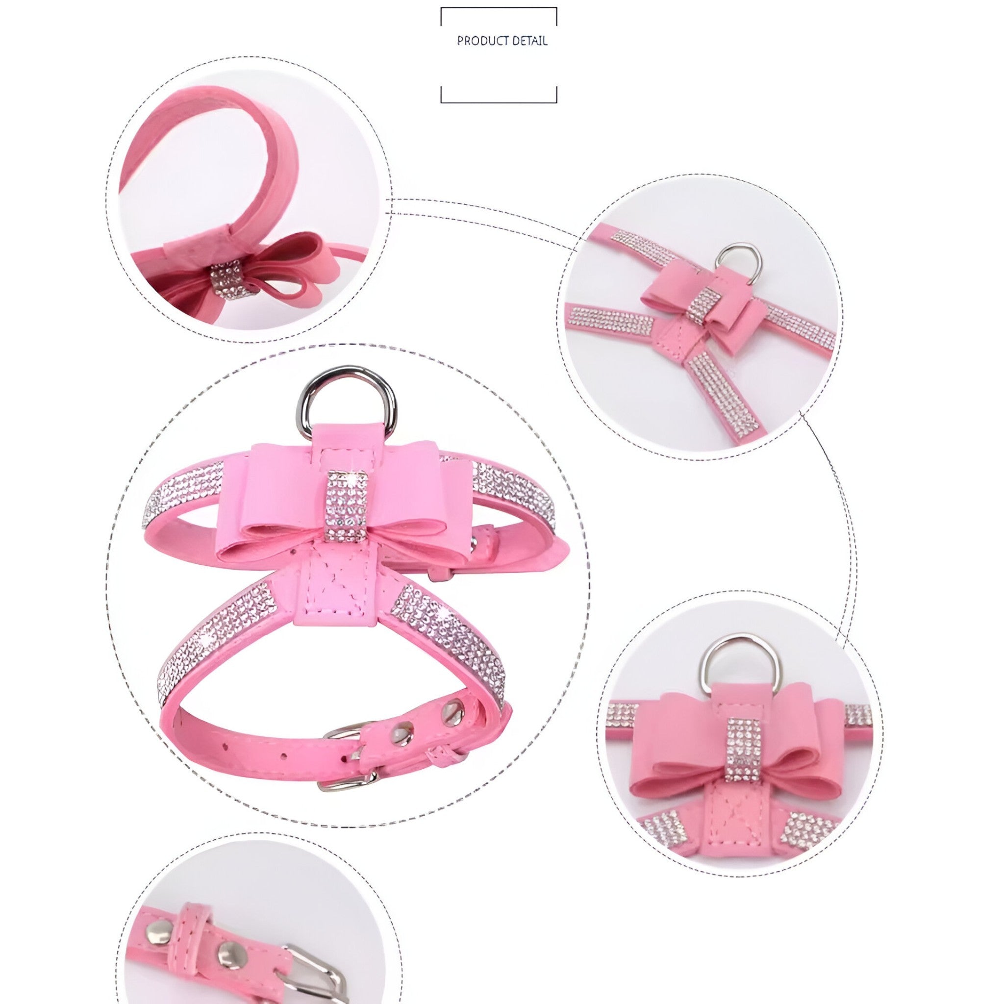 Bella | Fløjlslærredssele med Sløjfe og Strass - - other - {{ product_tags }