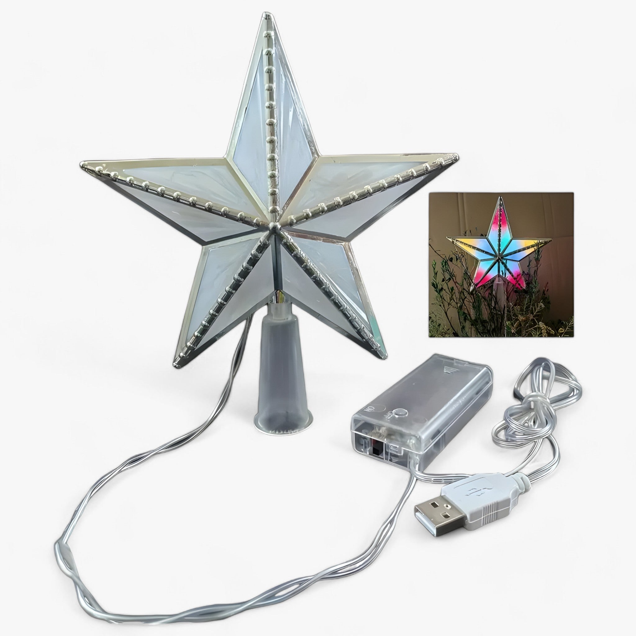 Topper Star | LED Lysende Stjerne med Fem Spidser til Juletræet - Flere Farver A 1 +1 GRATIS - christmas - {{ product_tags }