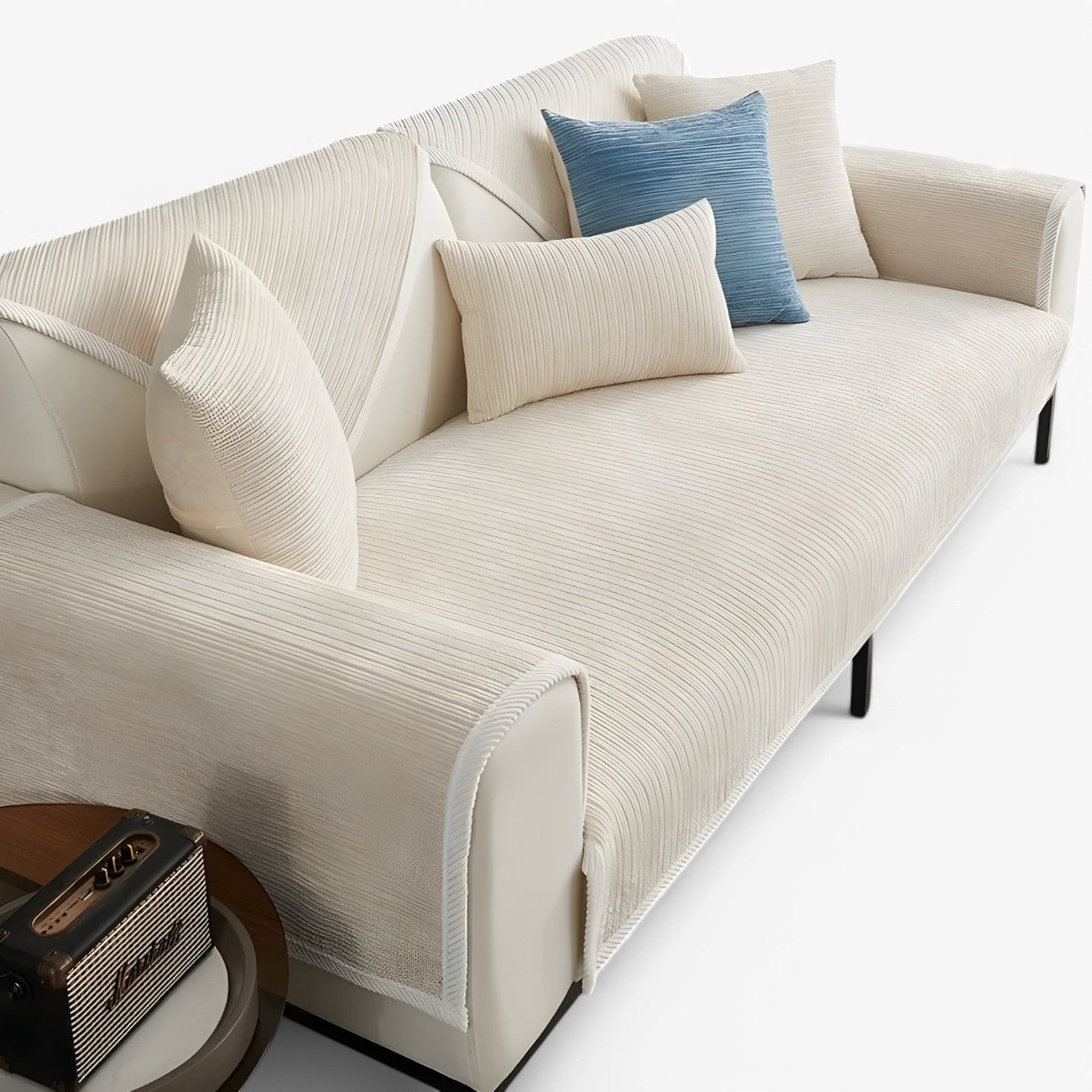 Cade | Stribet Chenille Sofabetræk – Beskytter & Udsmykker Din Sofa - - house & garden - {{ product_tags }