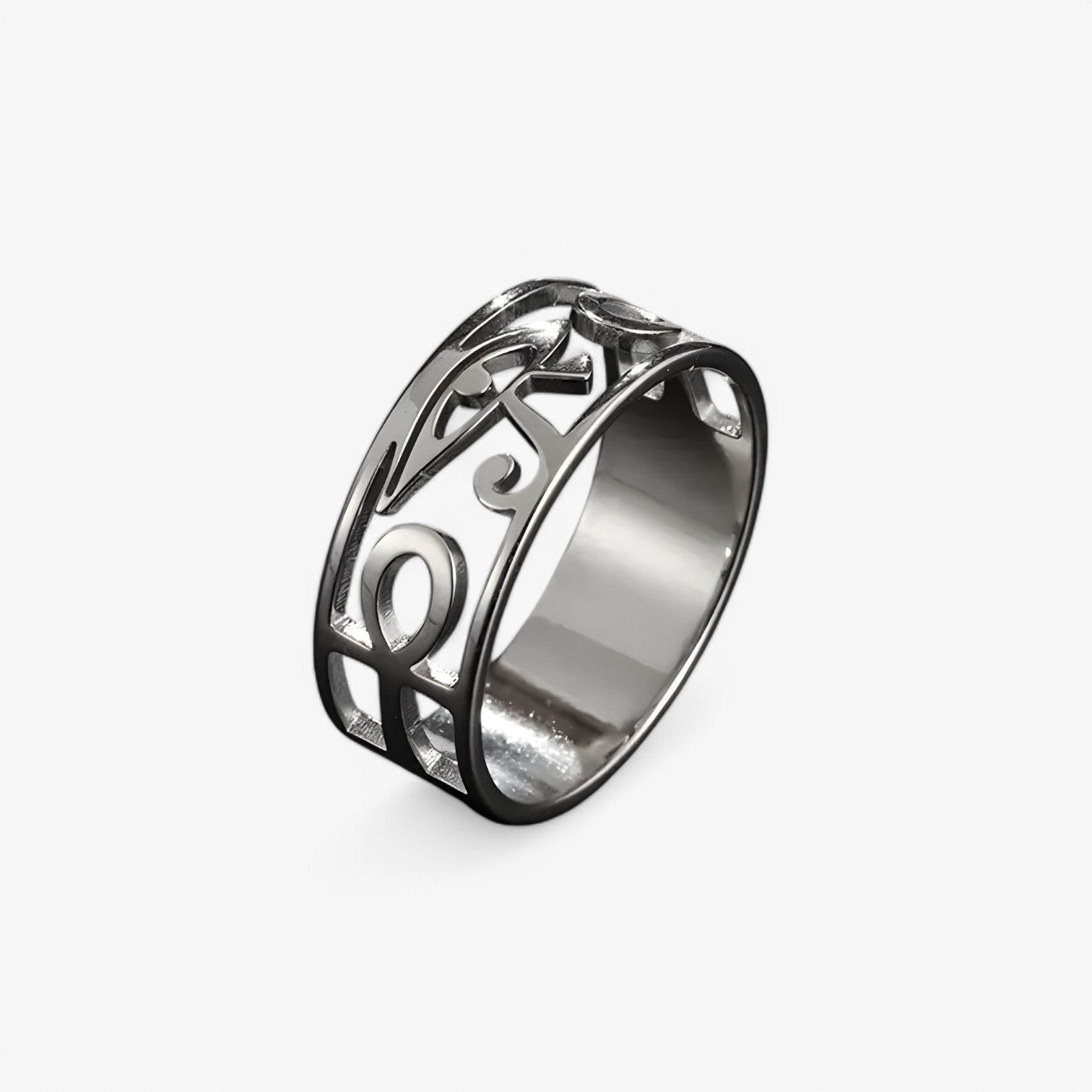 Brielle | Rustfrit stål korsring - Beskyttelsesamulet egyptisk smykke - - other - {{ product_tags }