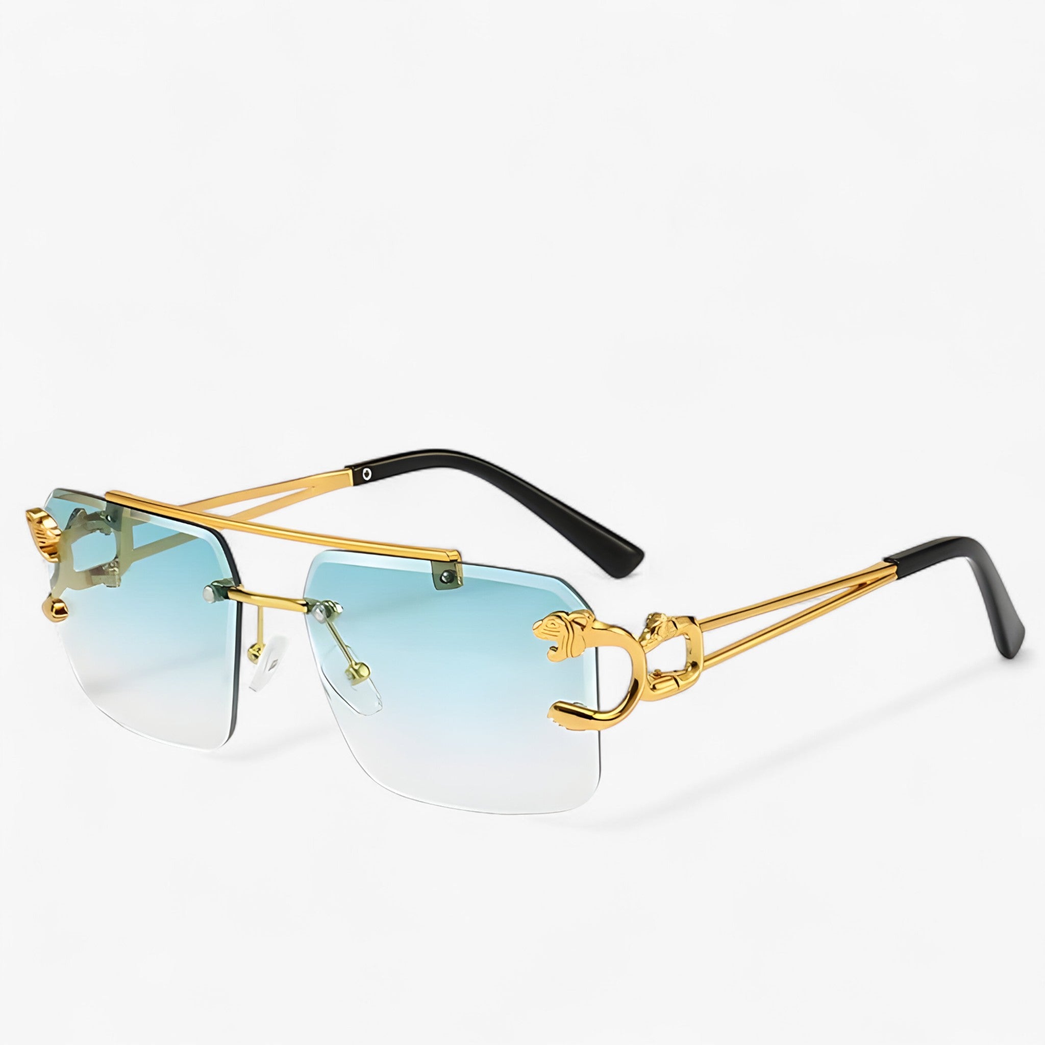 Jens | Vintage gespiegelde randloze zonnebril - Skyggegrøn - men's fashion - {{ product_tags }