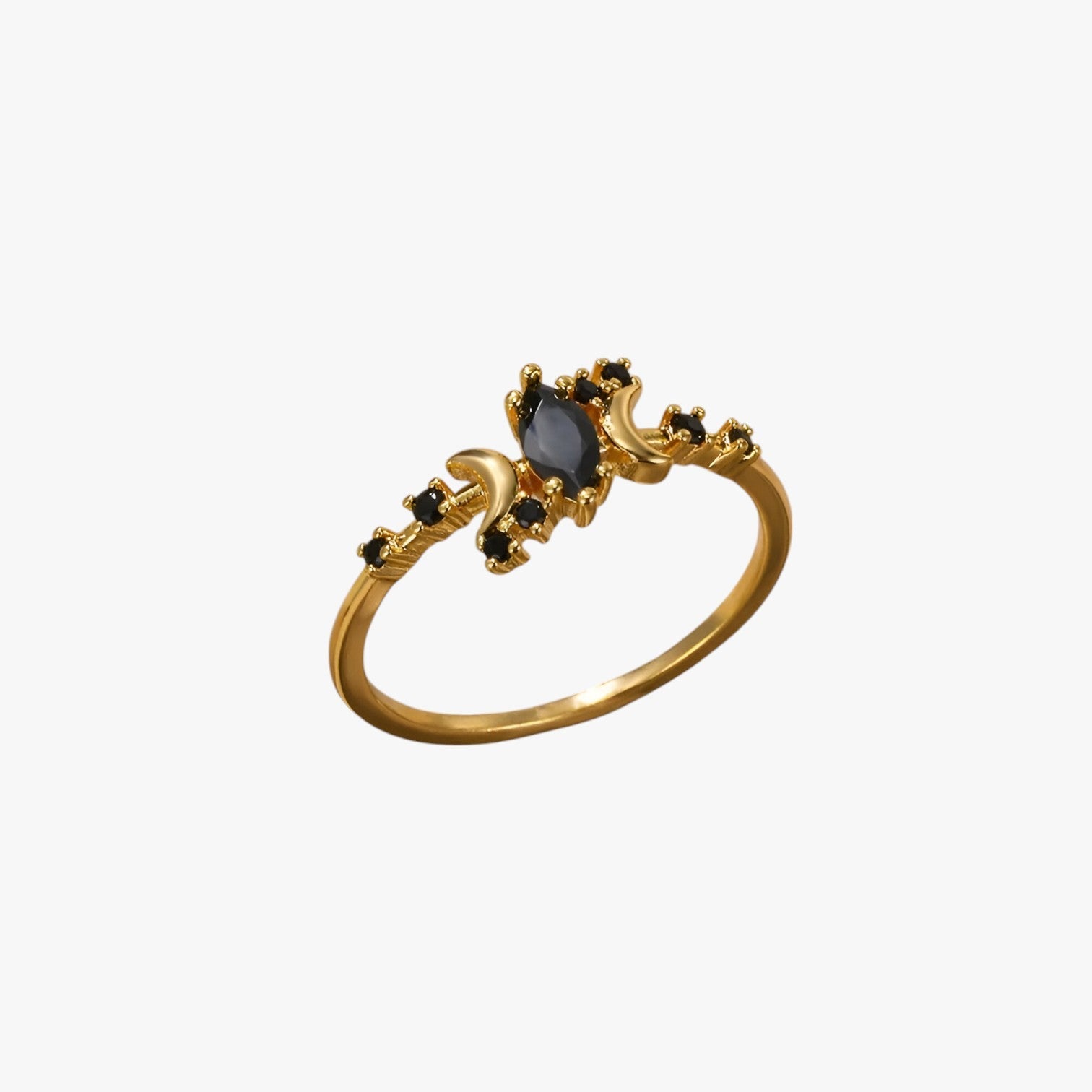 Irene | Sorte Maanring – Stilfuld, Bæredygtig & Fyldt med Symbolik - - watches - {{ product_tags }