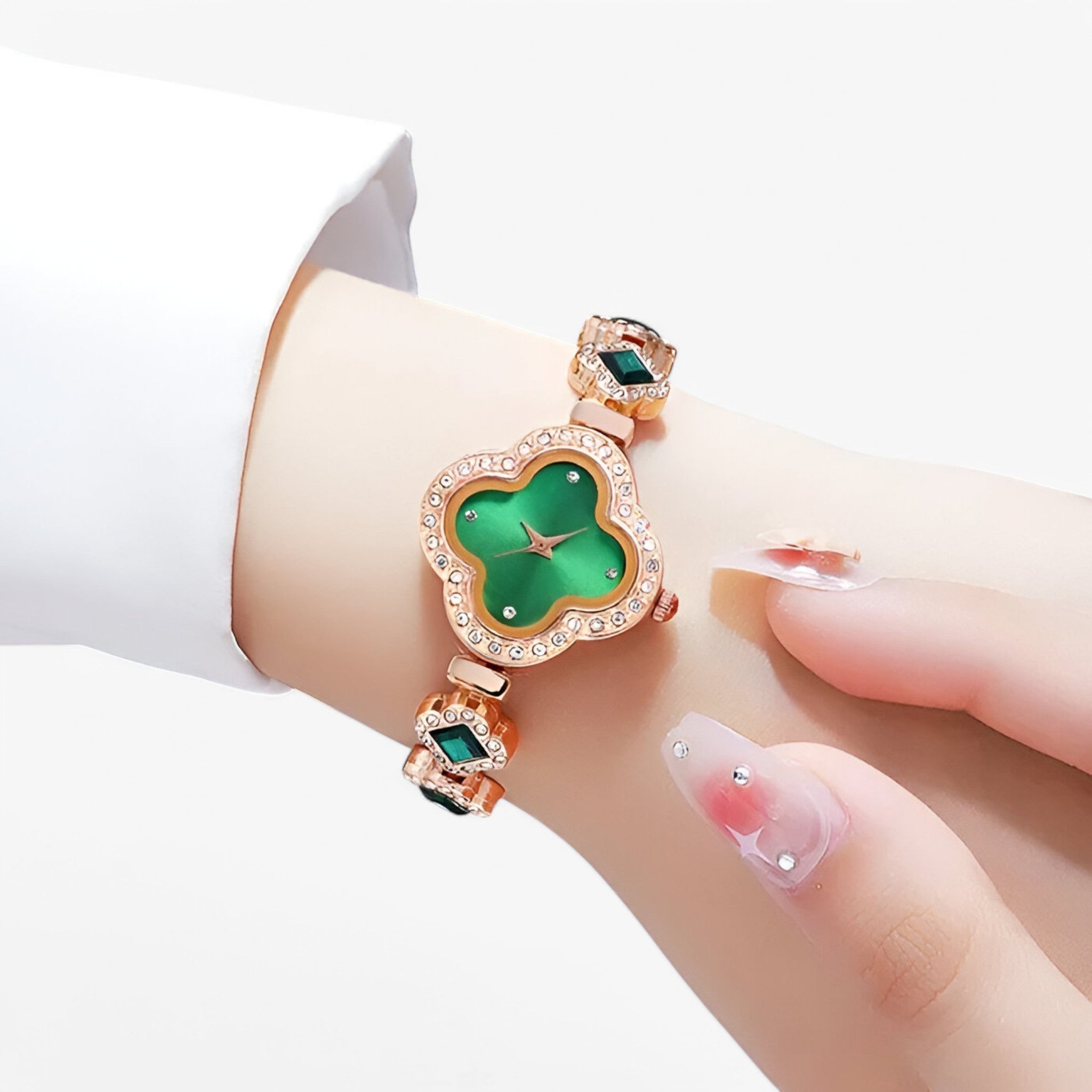 Clara | Kvartsur med firkløver og diamantindlæg - - watches - {{ product_tags }