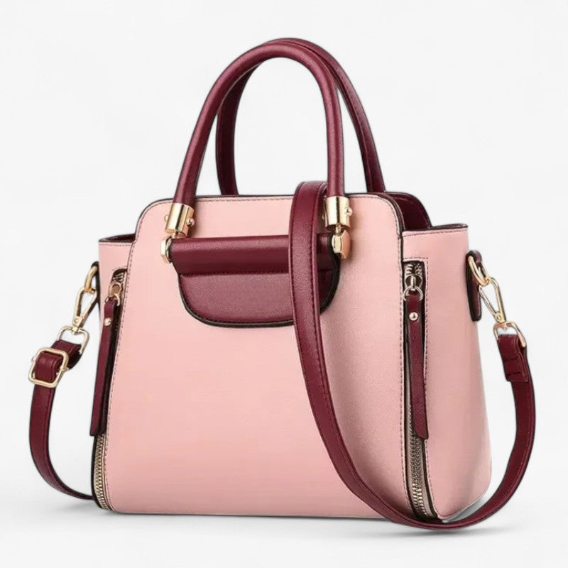 Elisabeth | Chik Kontrast Håndtaske – Stilfuld & Professionel til Arbejde - Rosa - bags - {{ product_tags }