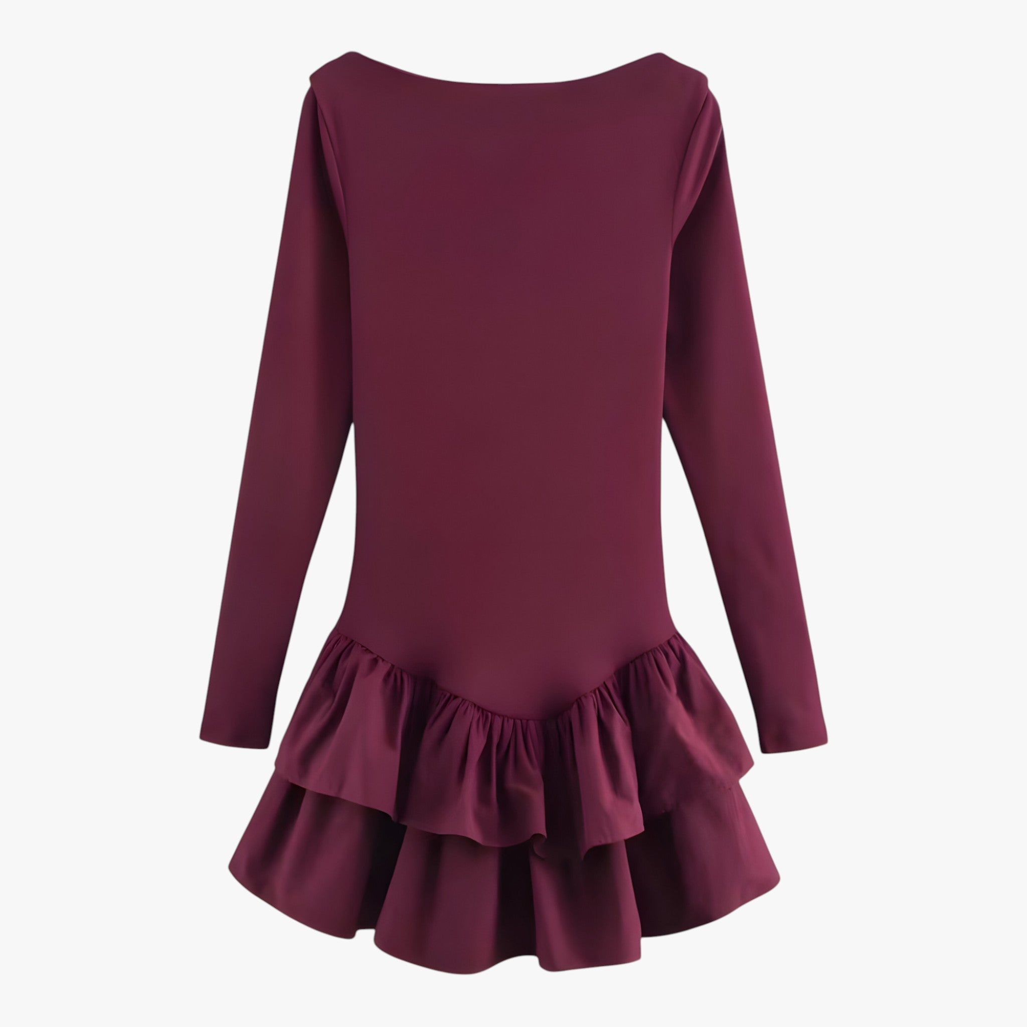 Celeste | Mini kjole med lange ærmer - Tendenser og stil - Bordeaux - women's fashion - {{ product_tags }