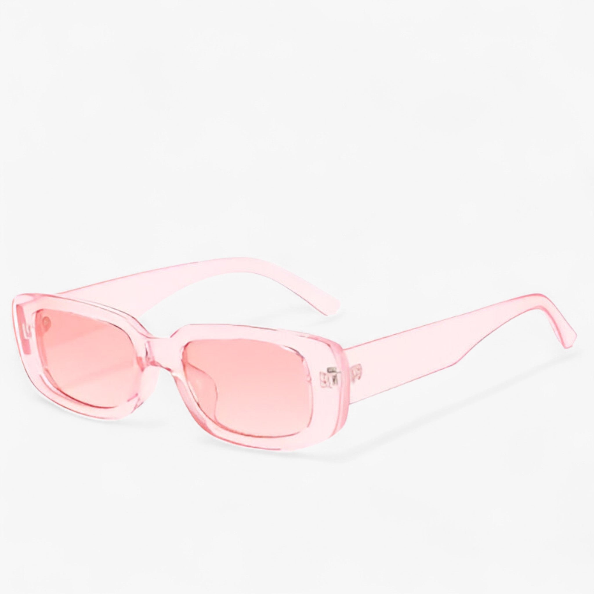 Nico | Unisex retro rektangulære solbriller med sorte linser - lys rosa Som vist - men's fashion - {{ product_tags }