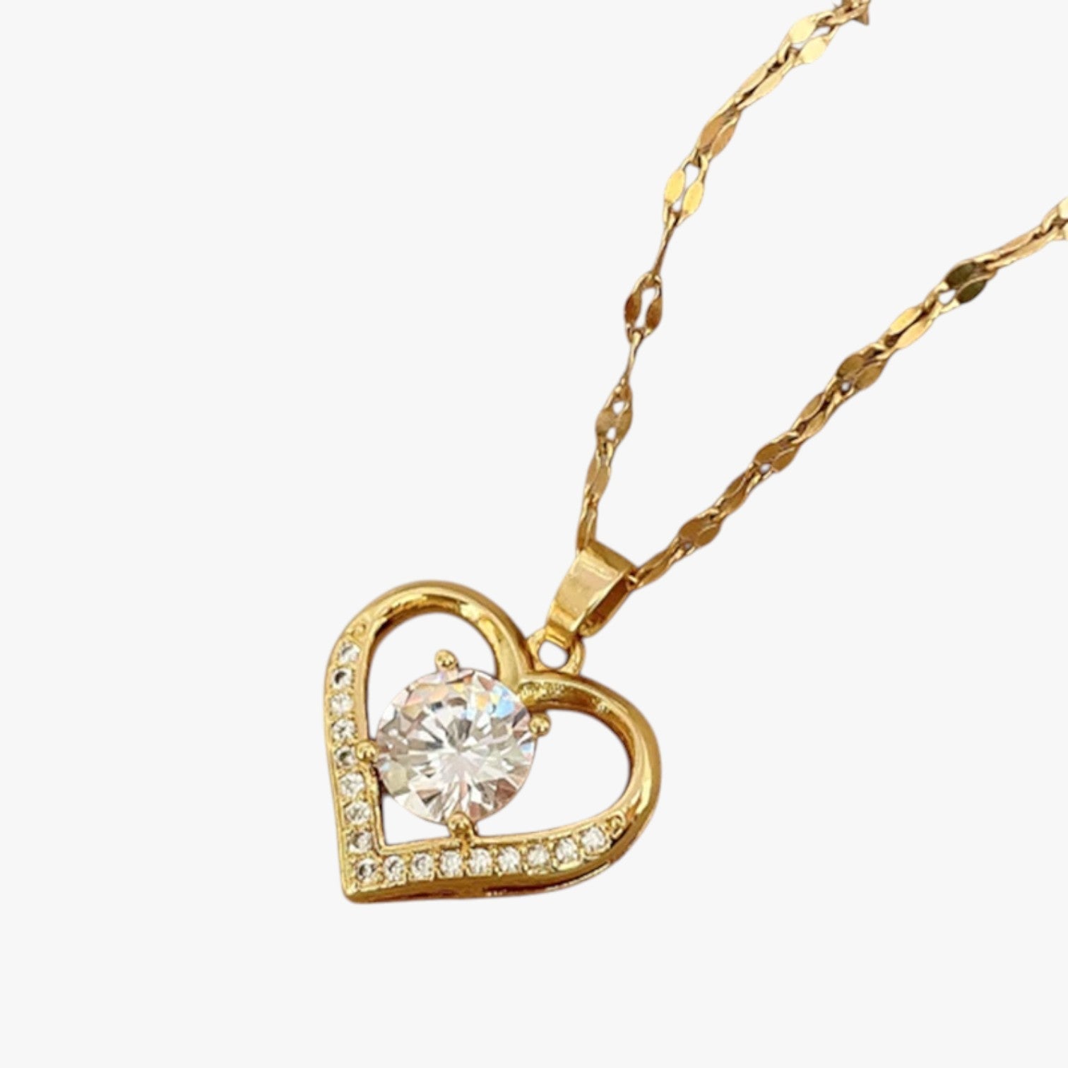 Jovie | Halskæde med vedhæng i hjerte- og læbesappels af krystaller - - women's fashion - {{ product_tags }