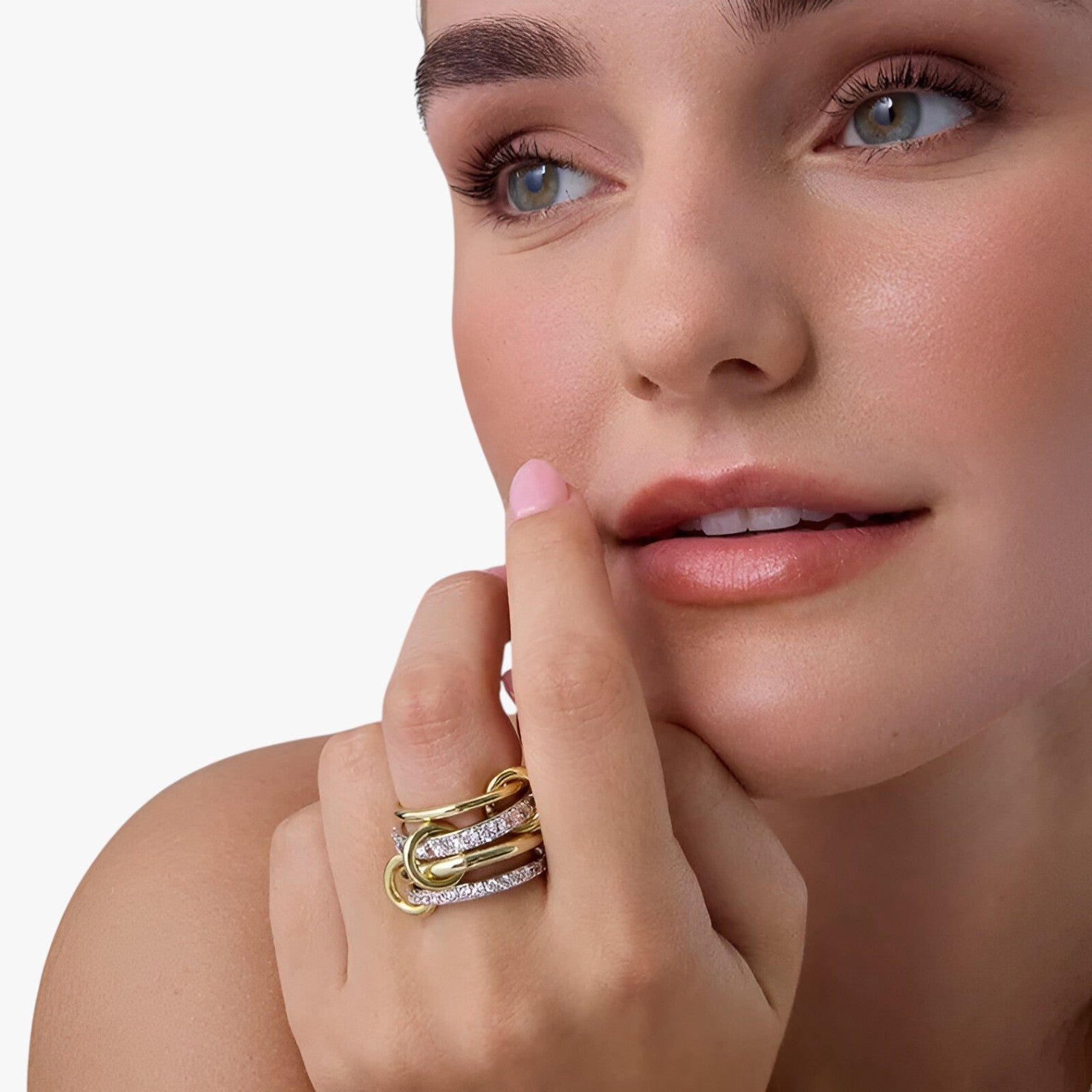 Elise | 18K guld stablede ringe med cubic zirconia - - other - {{ product_tags }