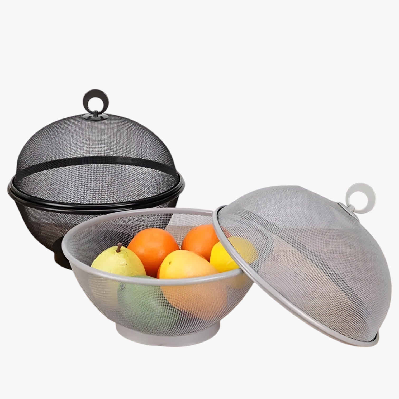 Edith | Vliegfri & Rummelig: Frugtfad i rustfrit stål med låg og stor kapacitet - - house & garden - {{ product_tags }