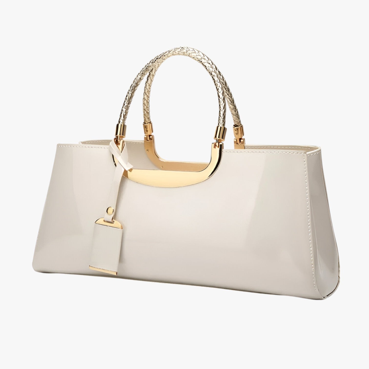 Adele | Elegant letvægtslæderhåndtaske til skulderen - Hvid - bags - {{ product_tags }