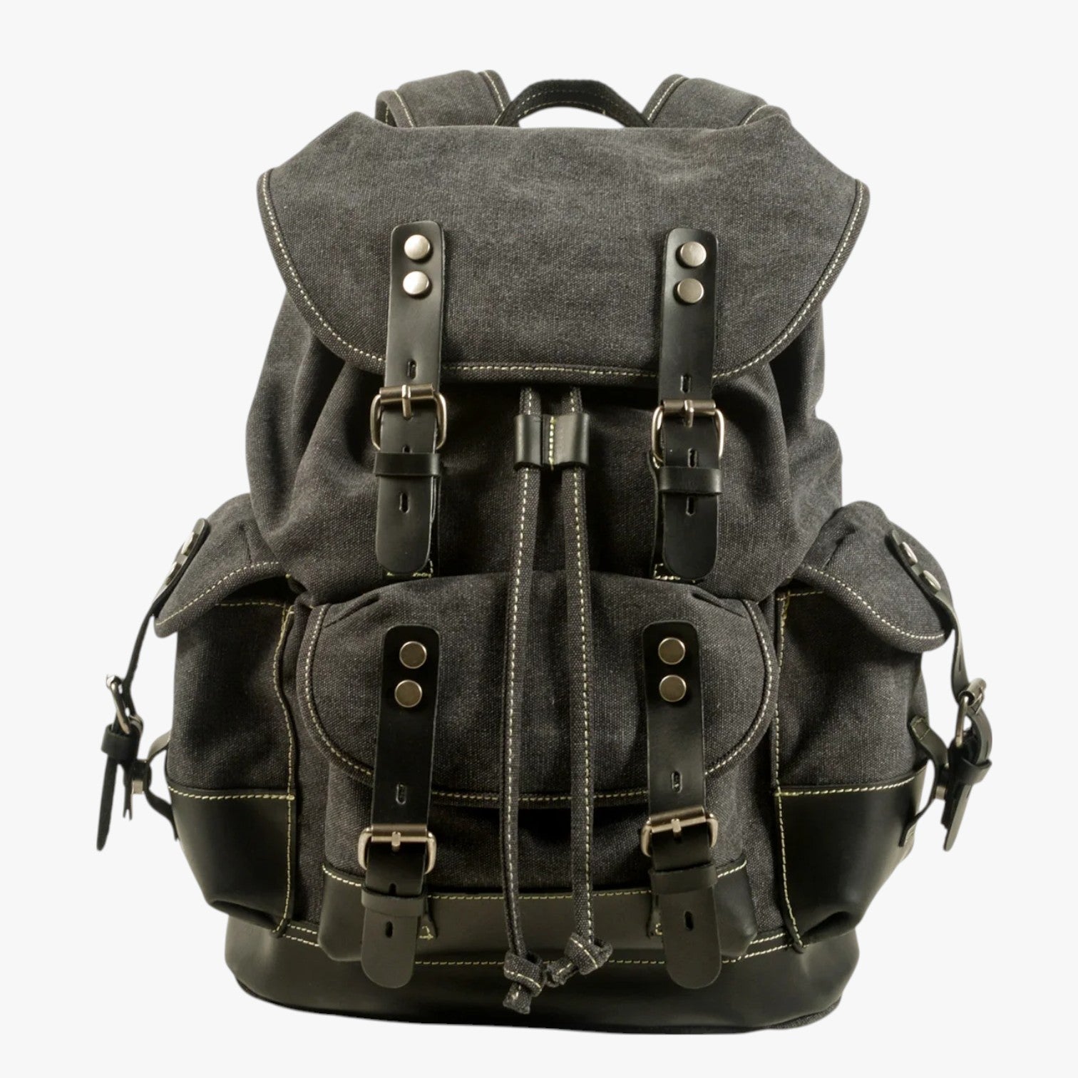 Conor | Stor rygsæk til vandreture i stof og læder med stor kapacitet - Grigio scuro - Conor | Stor rygsæk til vandreture i stof og læder med stor kapacitet - €25 - {{ product_tags }