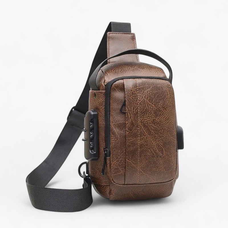 Herre Tyverisikker Lås-Sling Taske med USB-Port