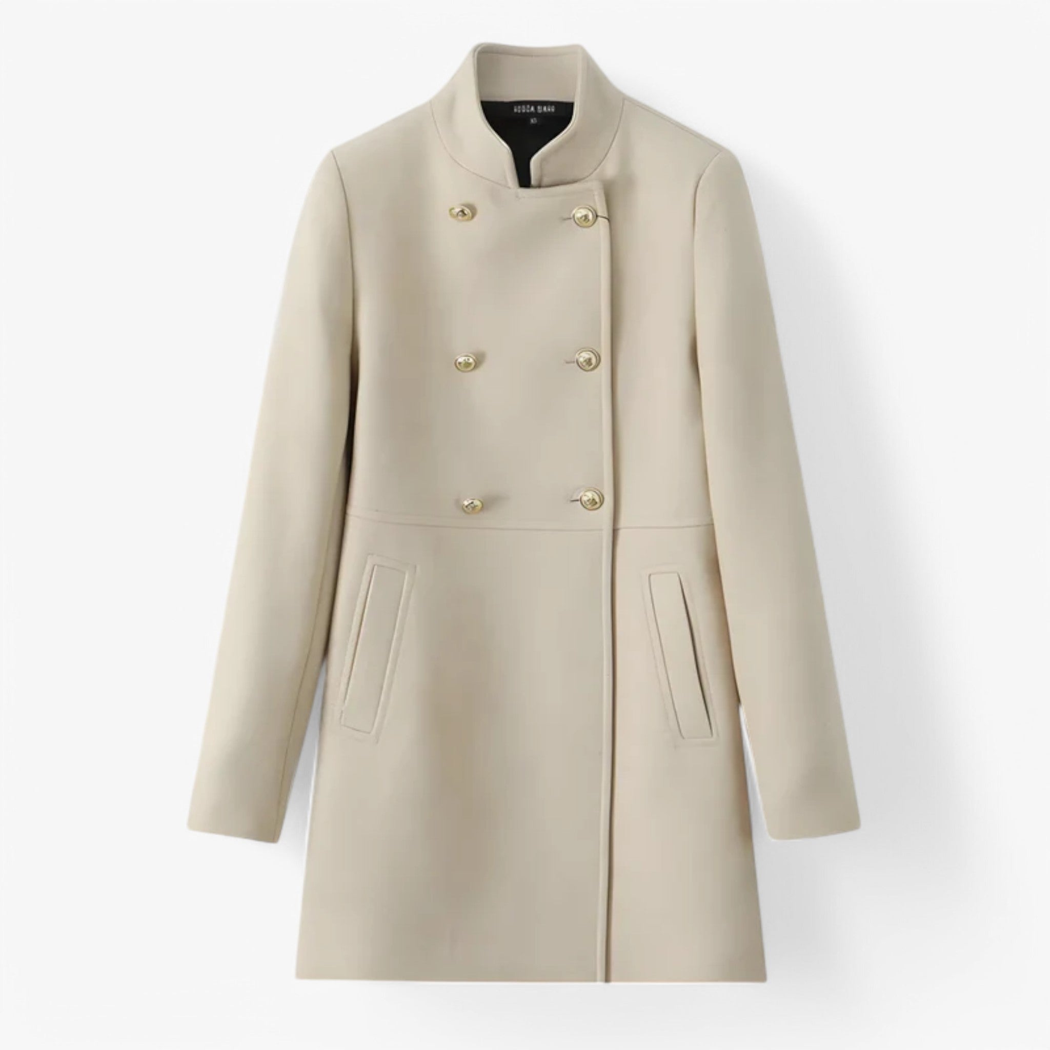 Trice | Uldfrakke - moderigtig efterårsfrakke - Beige - women's fashion - {{ product_tags }