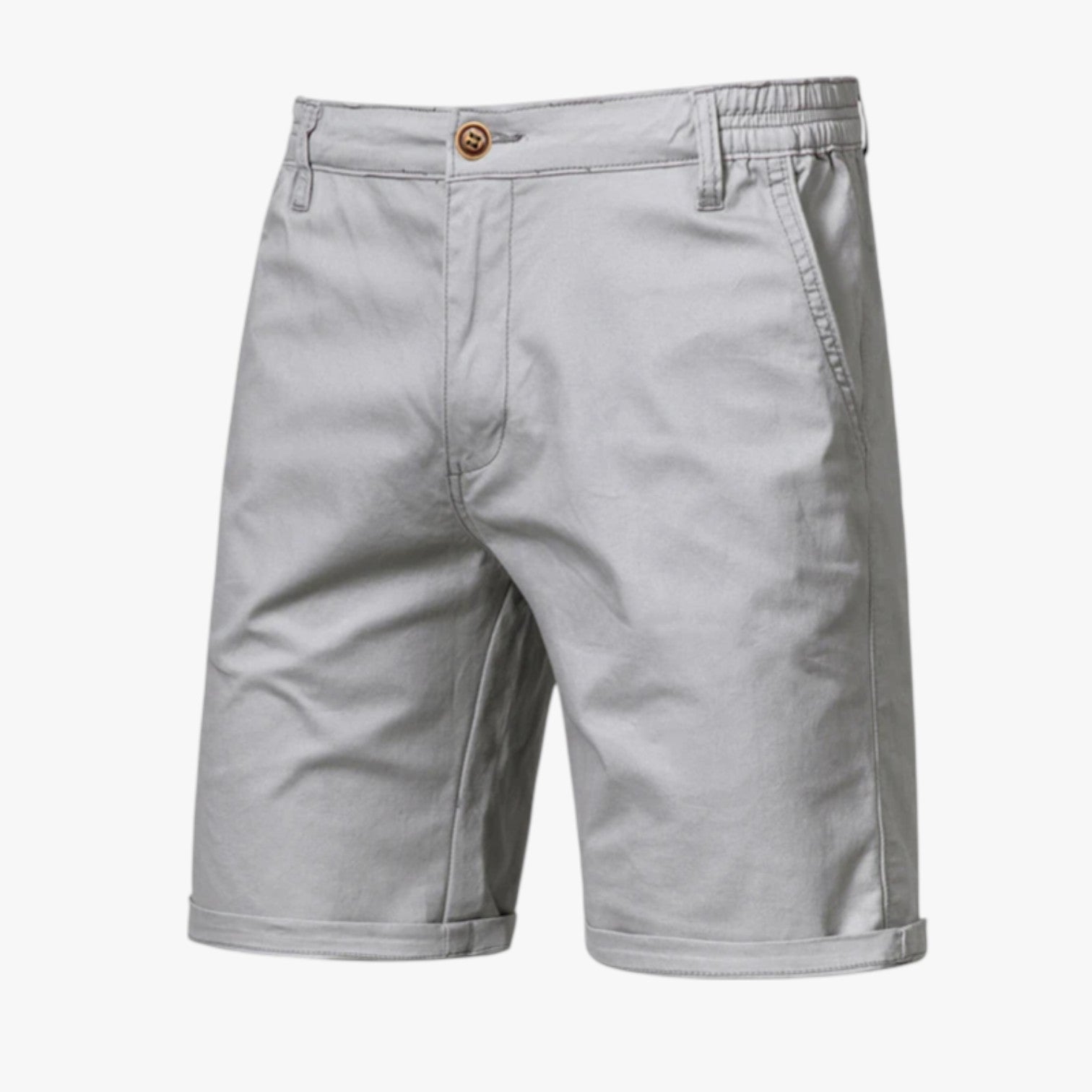 Grant | Herreshorts i stretchbomuld: premium komfort til afslapning - Lysegrå - Grant | Herreshorts i stretchbomuld: premium komfort til afslapning - €25 - {{ product_tags }