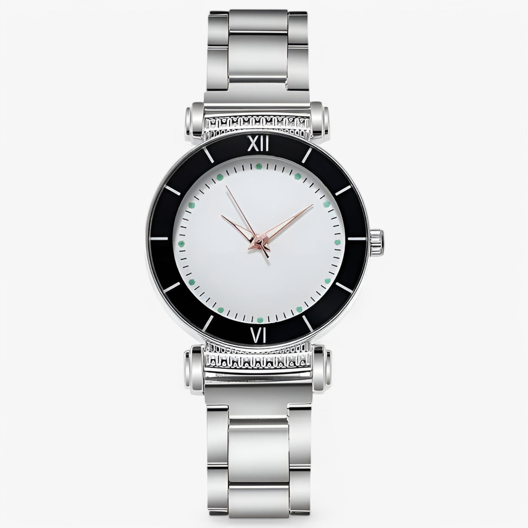 Julia | Elegant smukt stålur - sort og hvid - watches - {{ product_tags }