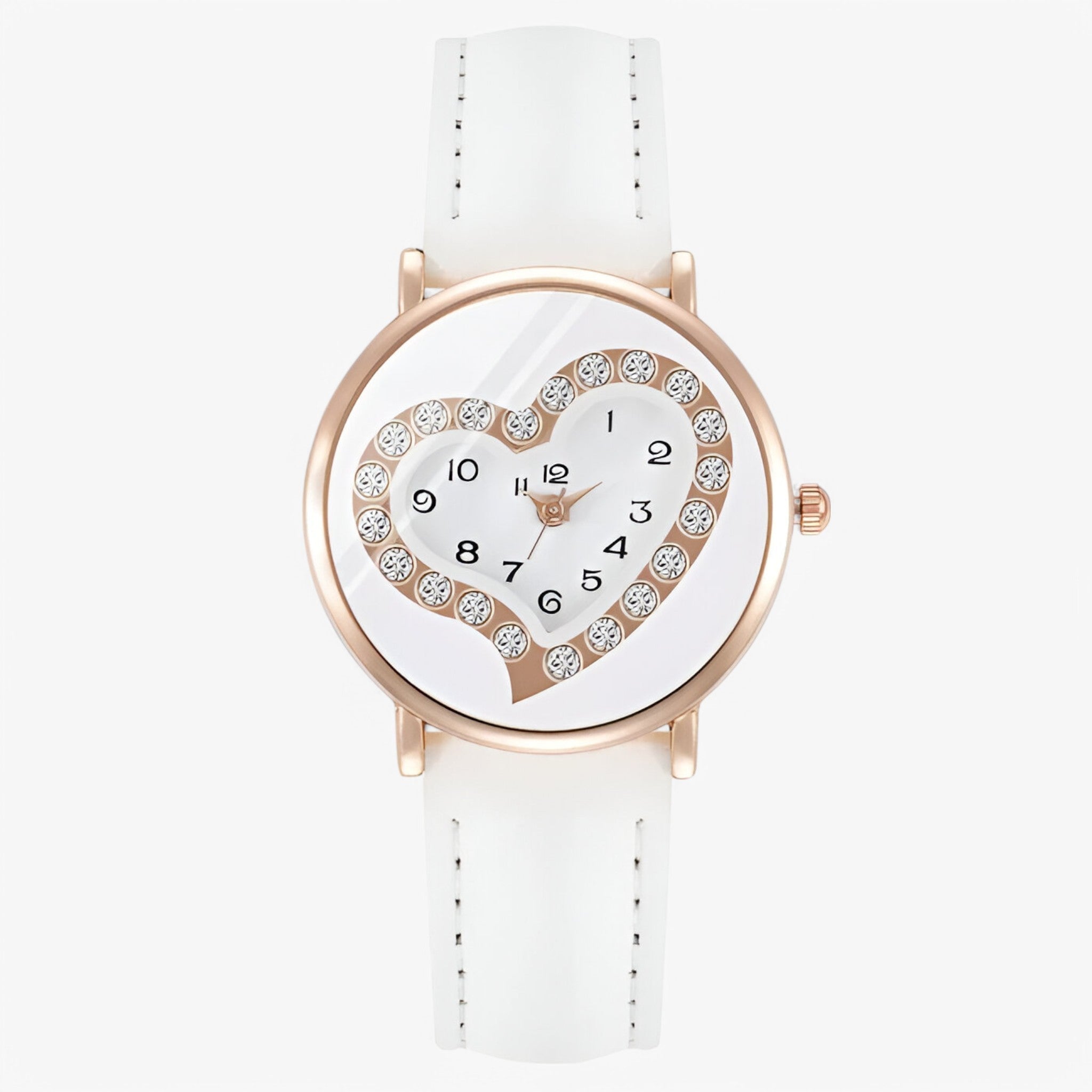 Alina | Dameur med læderrem og elegant analogt design - Hvid - watches - {{ product_tags }