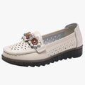 Annie | Pantofi de vară din piele - Confort și prospețime cu detalii elegante florale