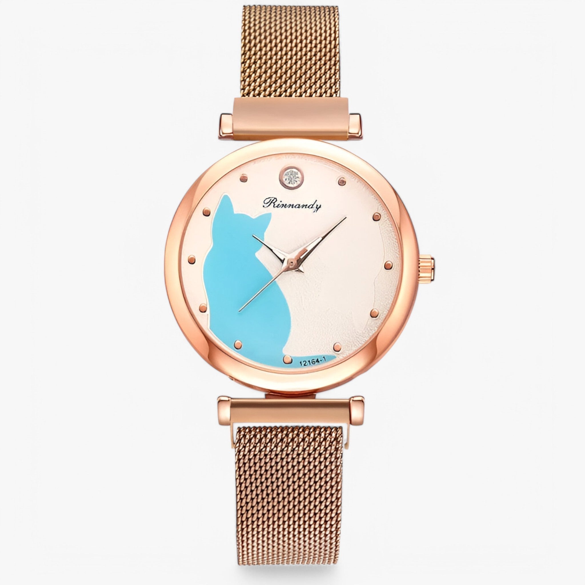 Skylar | Dameur med Cat Dial og Mesh-rem - Guld - watches - {{ product_tags }