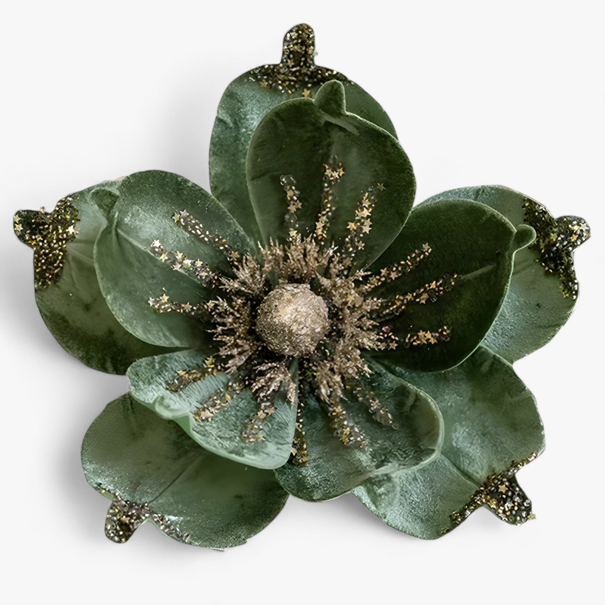 Blomster | Glitrende kunstjuleblomster - Glade ornamenter til juletræet og nytårsdekoration - Grøn 8 PCS - christmas - {{ product_tags }