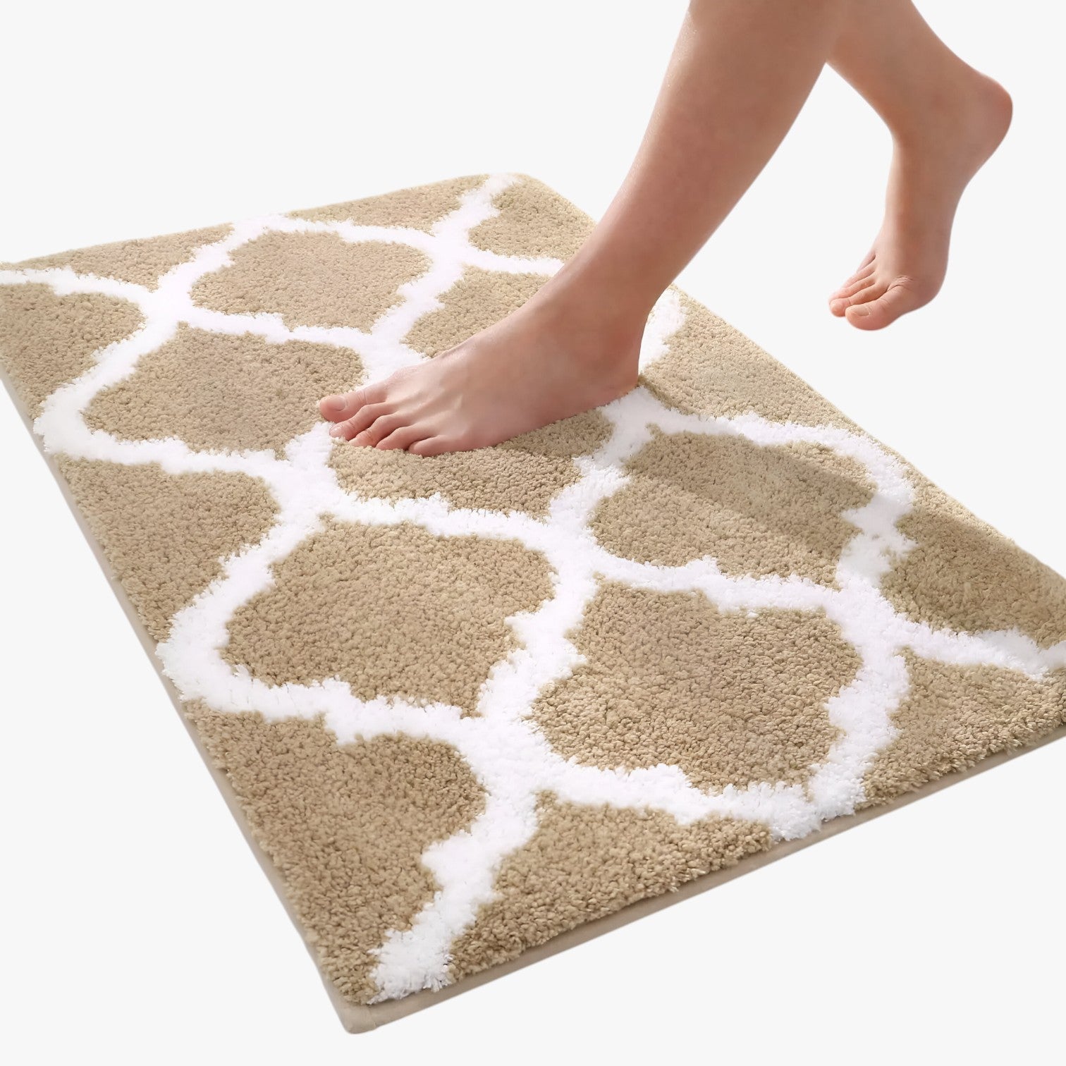 Corina | Tæppe til badeværelset – Blød, absorberende og skridsikker komfort - Beige - house & garden - {{ product_tags }