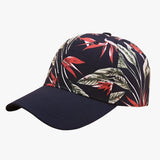 Ezra | Cotton Baseball Cap with Leaf Print and Visor