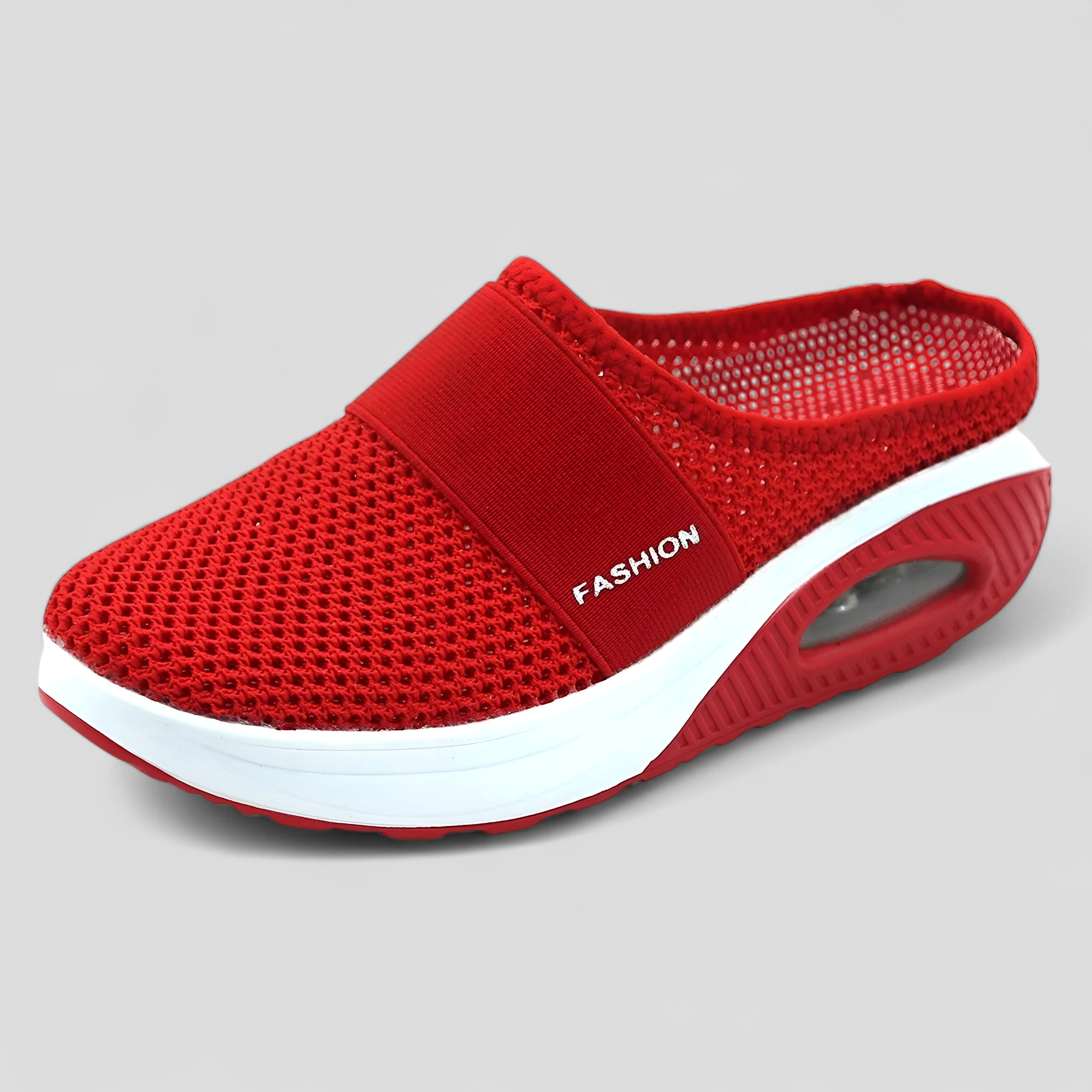 AeroFlex | Mesh Slip-On Platform Paryk med luftpolstersål - Rød - AeroFlex | Mesh Slip-On Platform Paryk med luftpolstersål - €25 - {{ product_tags }