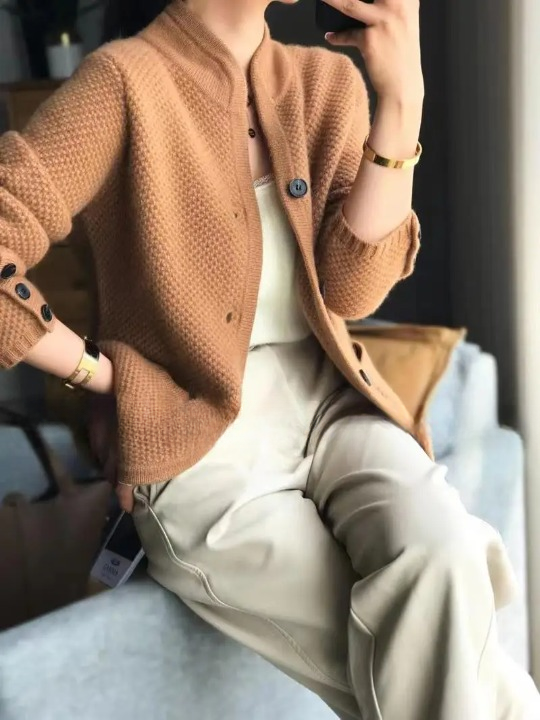 Dame Bloed Cashmere-Stil Knap-Cardigan - - Cardigan - {{ product_tags }