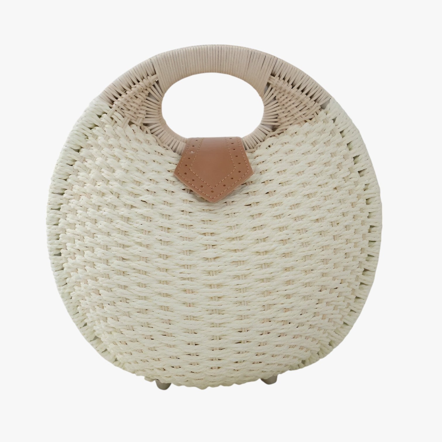 Gianna | Sommer Stråhåndtaske – Let, Stilfuld & Alsidig - Elfenbenfarvet x28x30x15cm - bags - {{ product_tags }