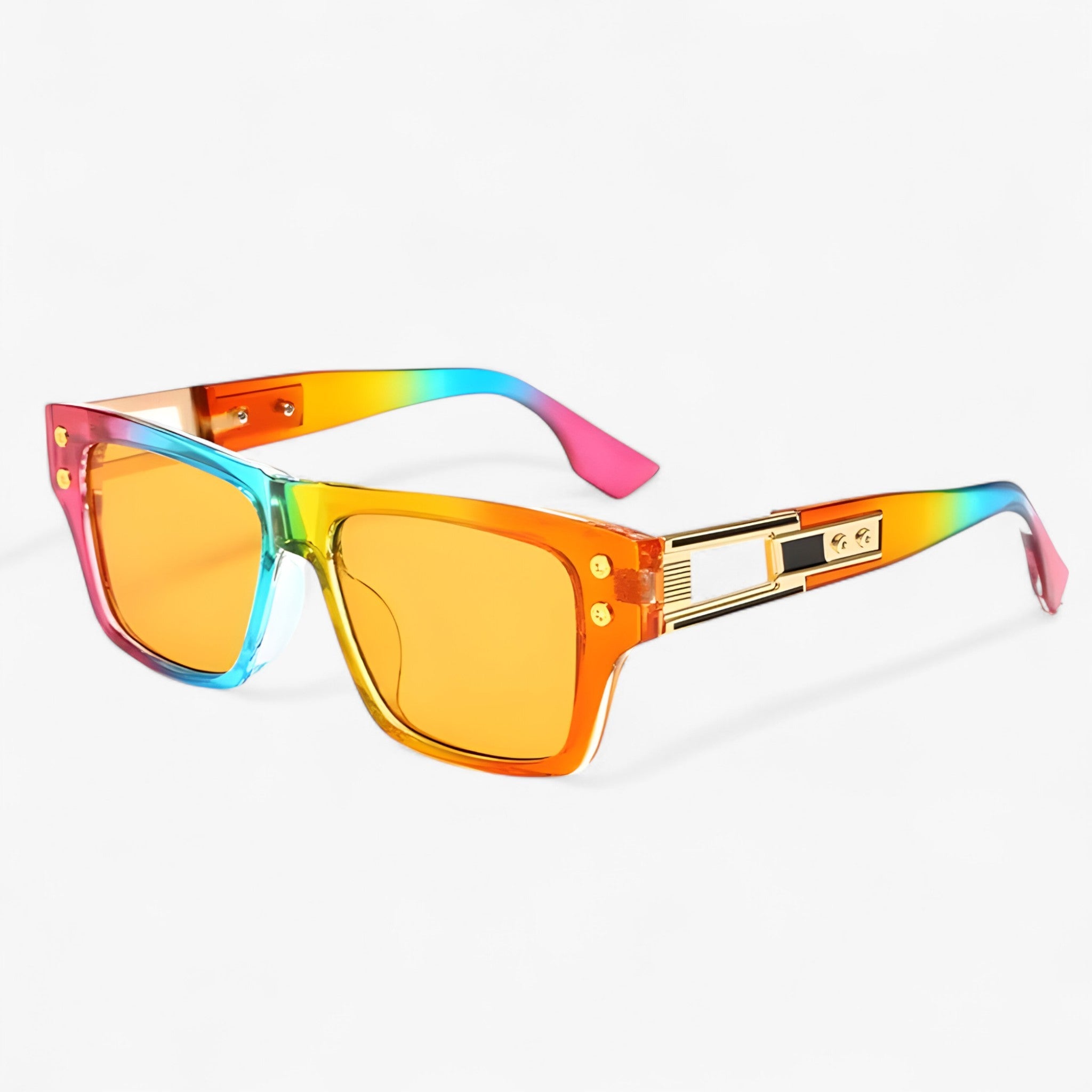 Romy | Unisex firkantede vintage solbriller - Arcobaleno Come immagine - other - {{ product_tags }