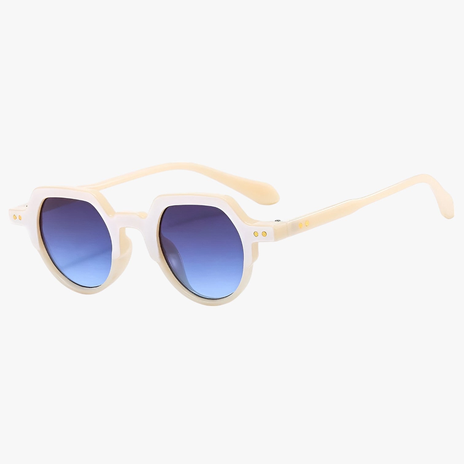 Eden | Punk Solbriller UV400 Uregelmæssig Retro Design med Oceaniske Linser - hvid som på billede - men's fashion - {{ product_tags }