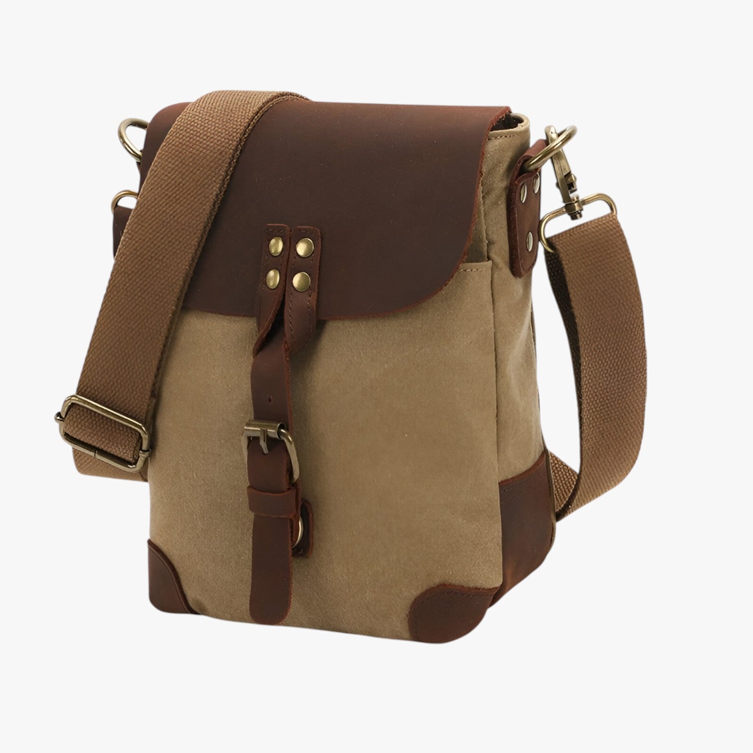 Archie | Vintage skuldertaske i lærred og læder - - bags - {{ product_tags }