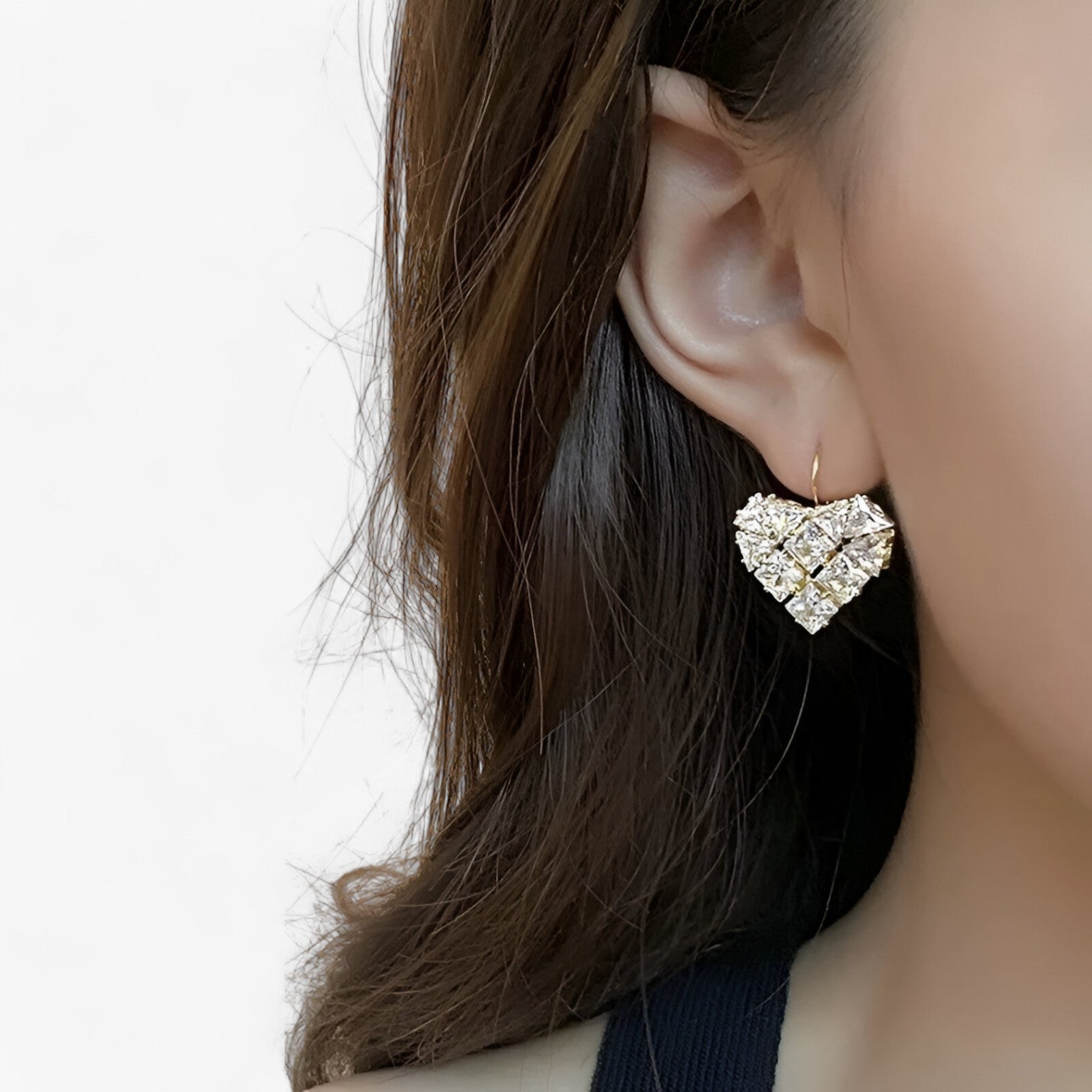 Amélie | Franske luksus hjerteøreringe med zirkonia - - women's fashion - {{ product_tags }