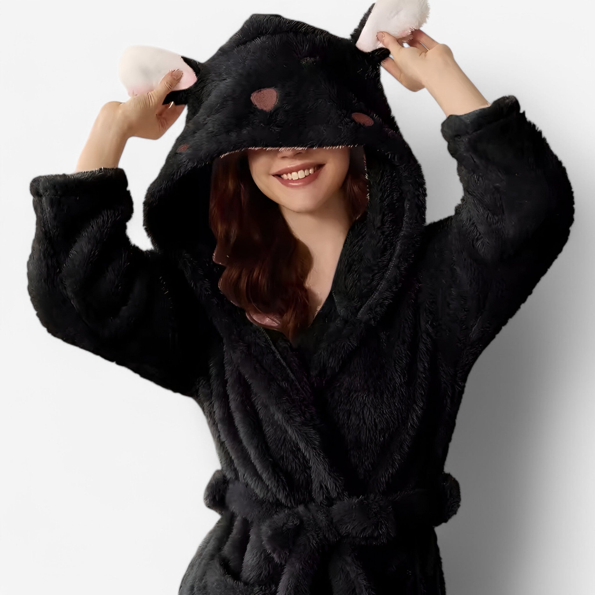 Luna | Søde Kaninøre Flannel Badekåbe - - women's fashion - {{ product_tags }