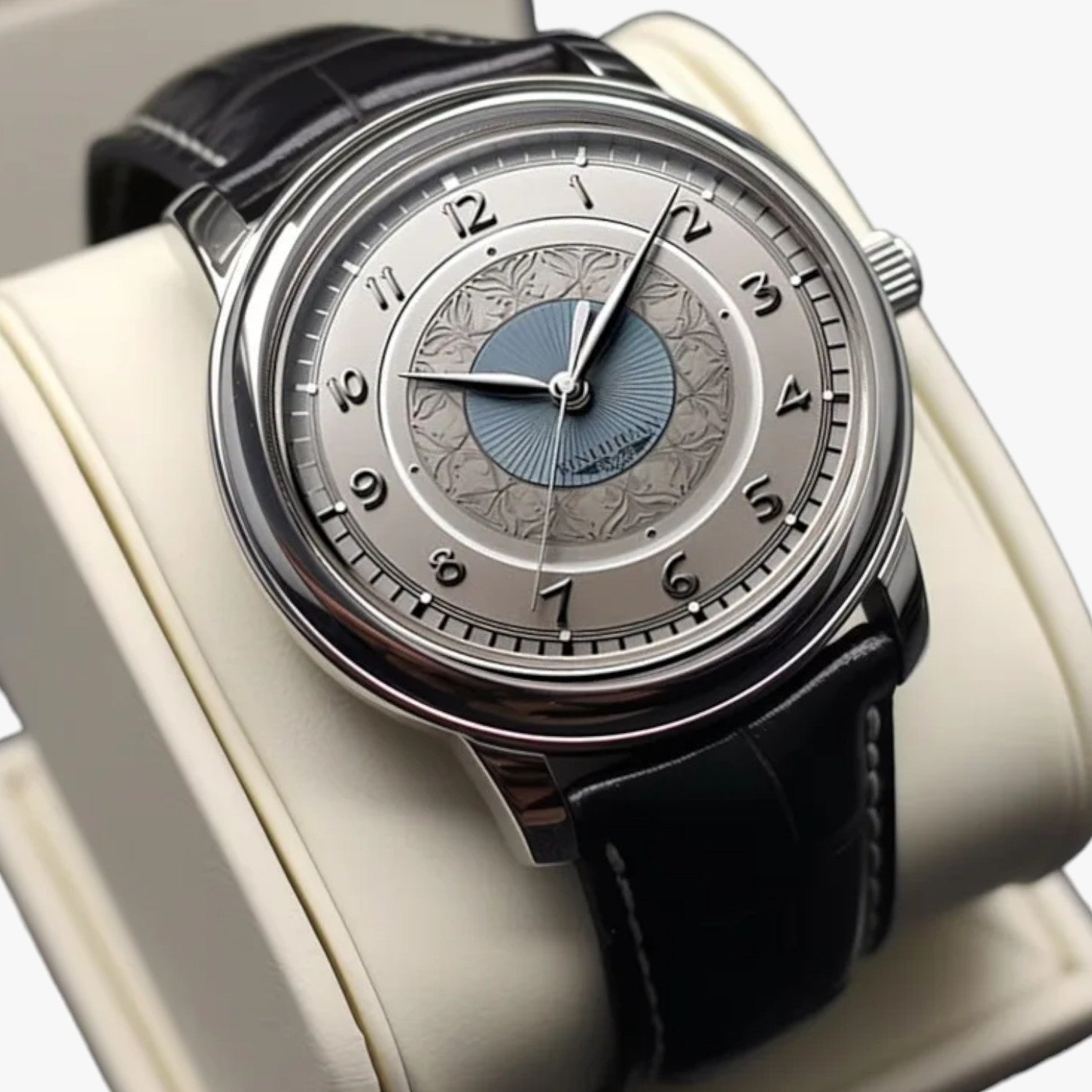 Simon | Mandur ur i læder business stil vandtæt - Sølv - watches - {{ product_tags }