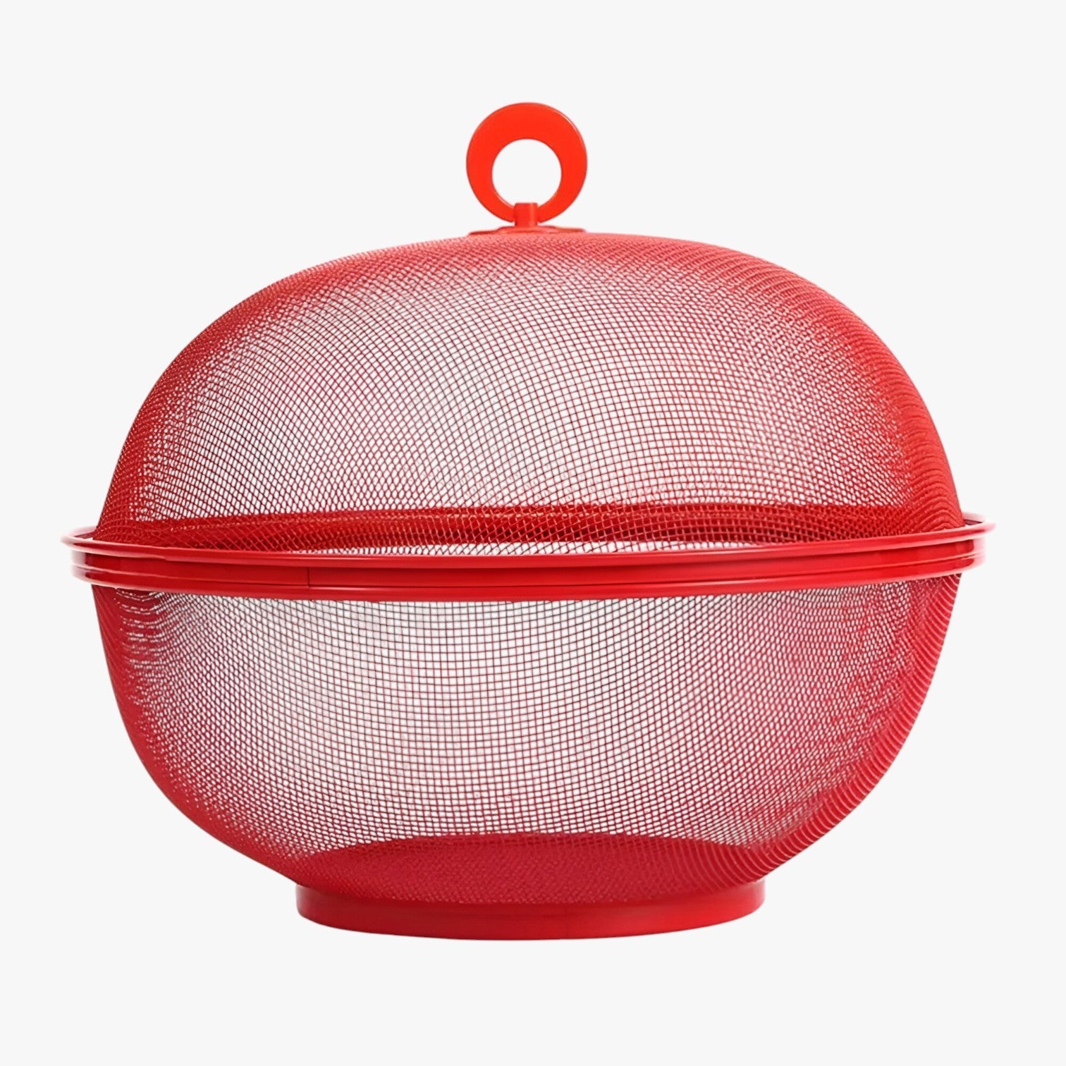 Edith | Vliegfri & Rummelig: Frugtfad i rustfrit stål med låg og stor kapacitet - Rød - house & garden - {{ product_tags }