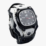 Alden | Large Men's Watch with Big Square Dial and Genuine Leather Strap