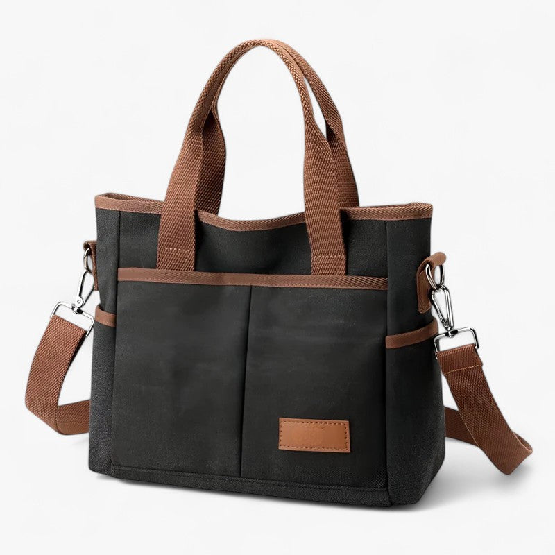 Rylee | Stor canvas skulder- og rejsetaske - sort (20cm<Max Længde<30cm) - bags - {{ product_tags }