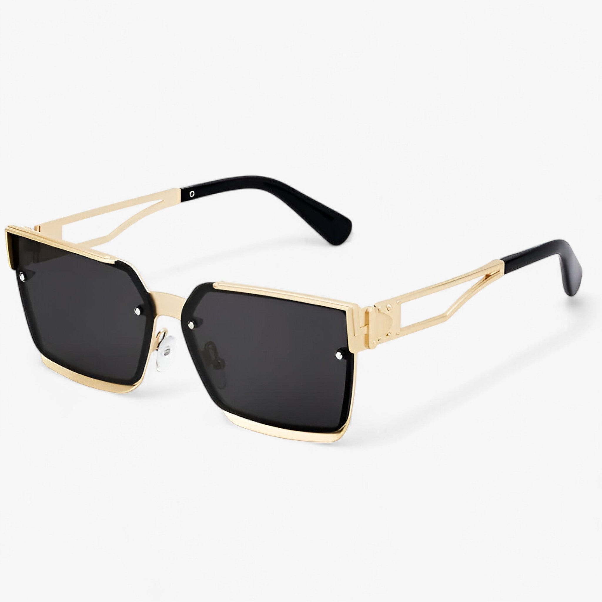 Gregory | Vintage punk solbriller med firkantet metalstel - Grå guld - watches - {{ product_tags }