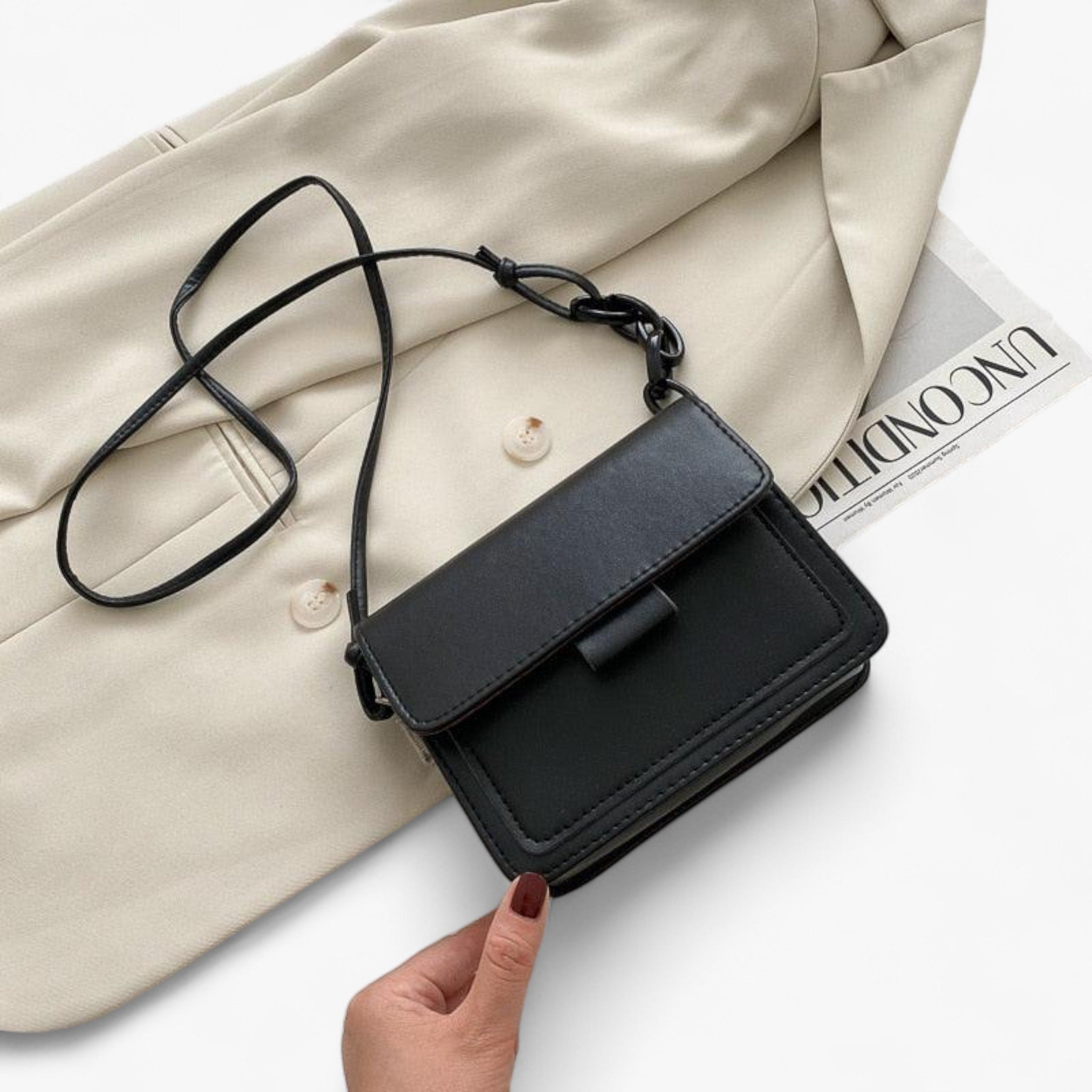 Anna | Trendy Skuldertaske - Sort - bags - {{ product_tags }
