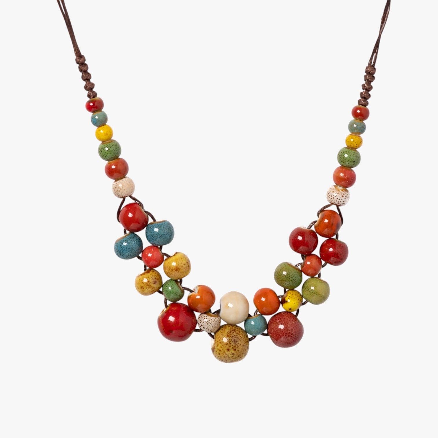 Talia | Farverig håndlavet keramik halskæde – Unik boho-udtalelse - - women's fashion - {{ product_tags }