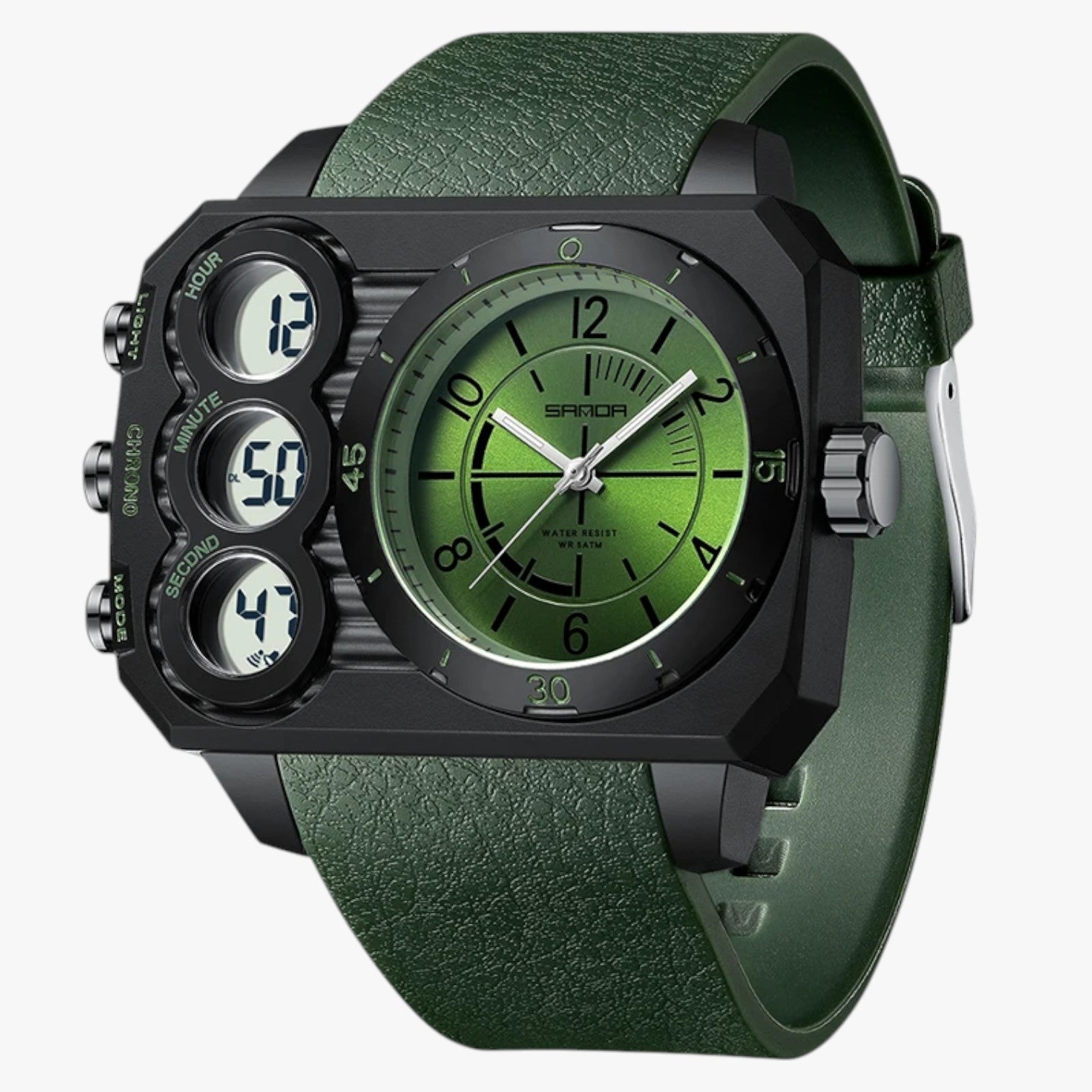 Zain | Sportur med dobbelt display - Militærgrøn - watches - {{ product_tags }