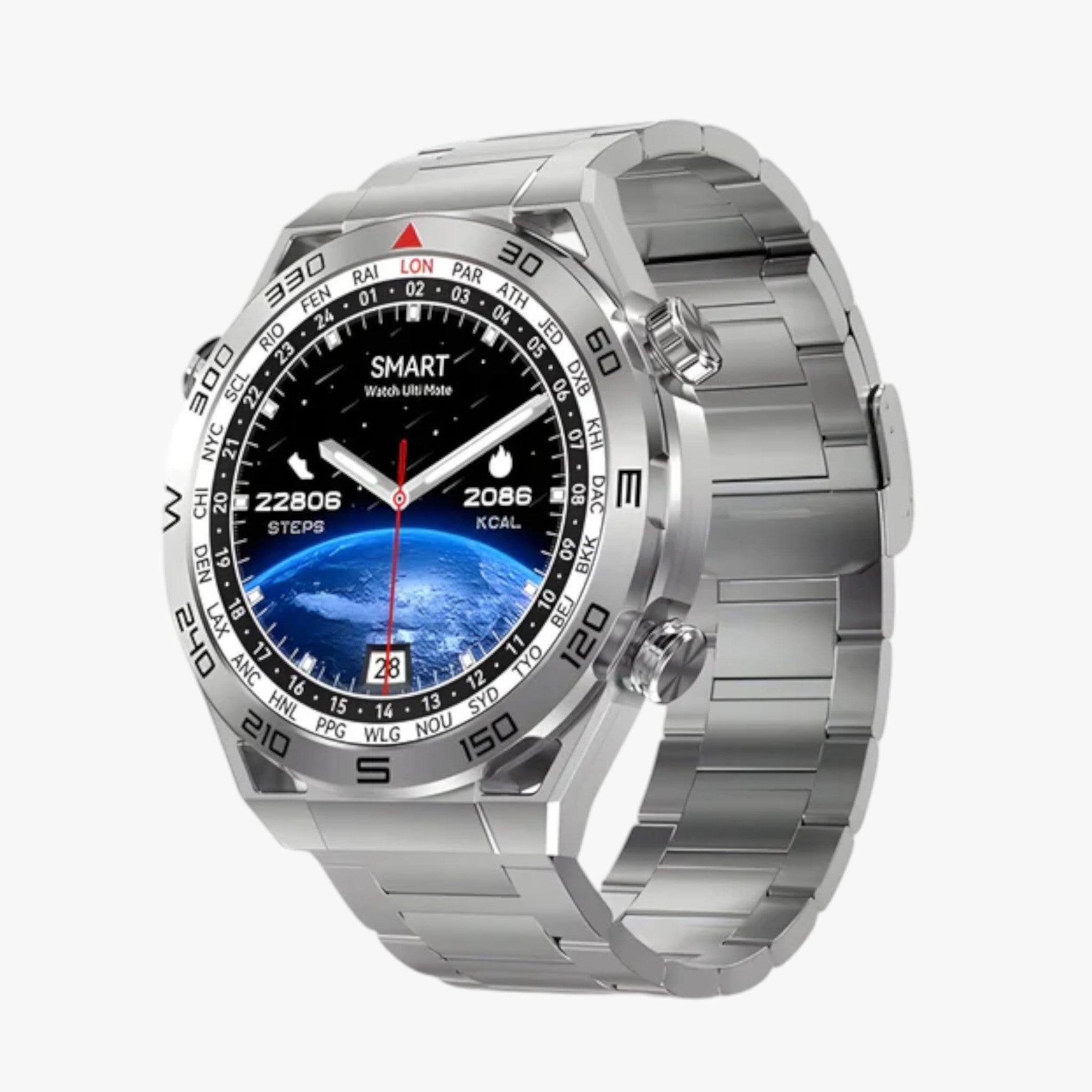 DT Ultra Mate | Smartwatch - GPS og NFC til mænd med Bluetooth-opkald og EKG - Sølvmetal - DT Ultra Mate | Smartwatch - GPS og NFC til mænd med Bluetooth-opkald og EKG - €25 - {{ product_tags }