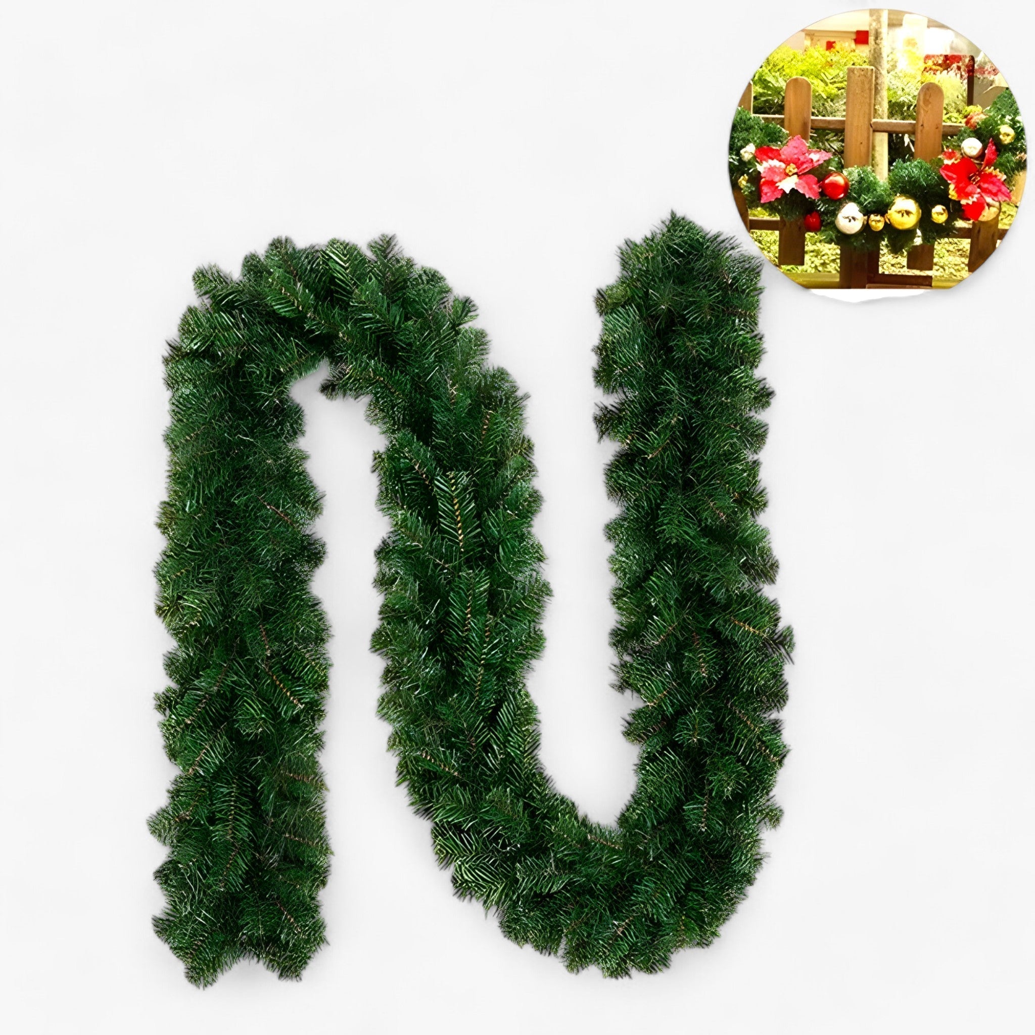 Holly | Julekrans i kunstig gran 2,7M - Elegant festdekoration - Grøn - christmas - {{ product_tags }